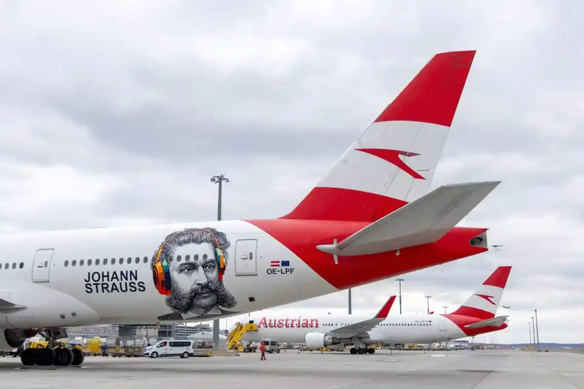 Austrian Airlines Boeing 777 Strauss Livery Tail