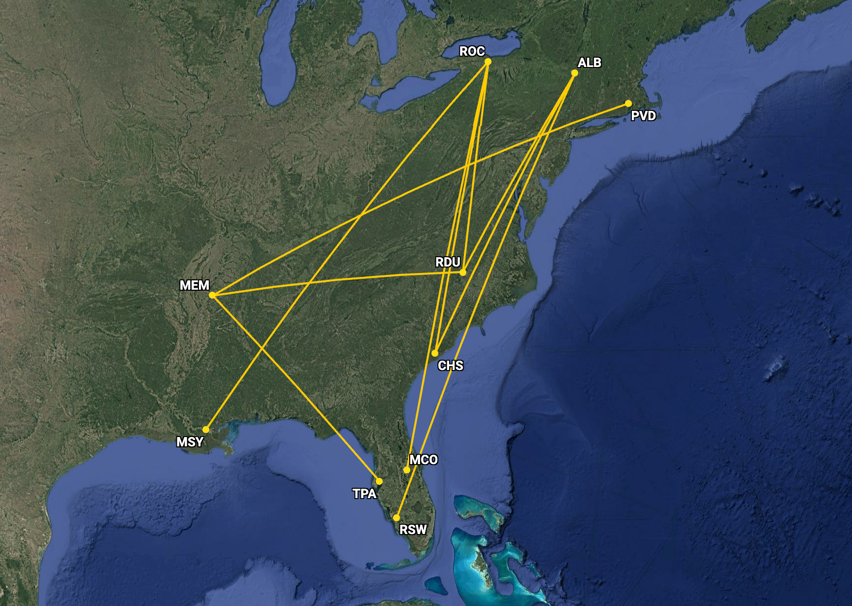Breeze Airways new routes from Albany, Rochester, and Memphis