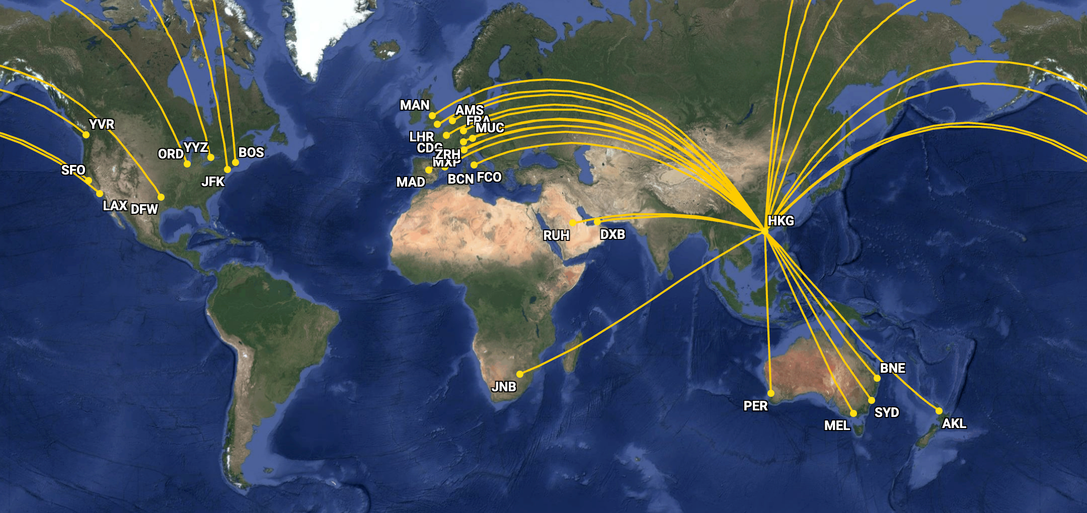 Cathay Pacific non-Asia network in June