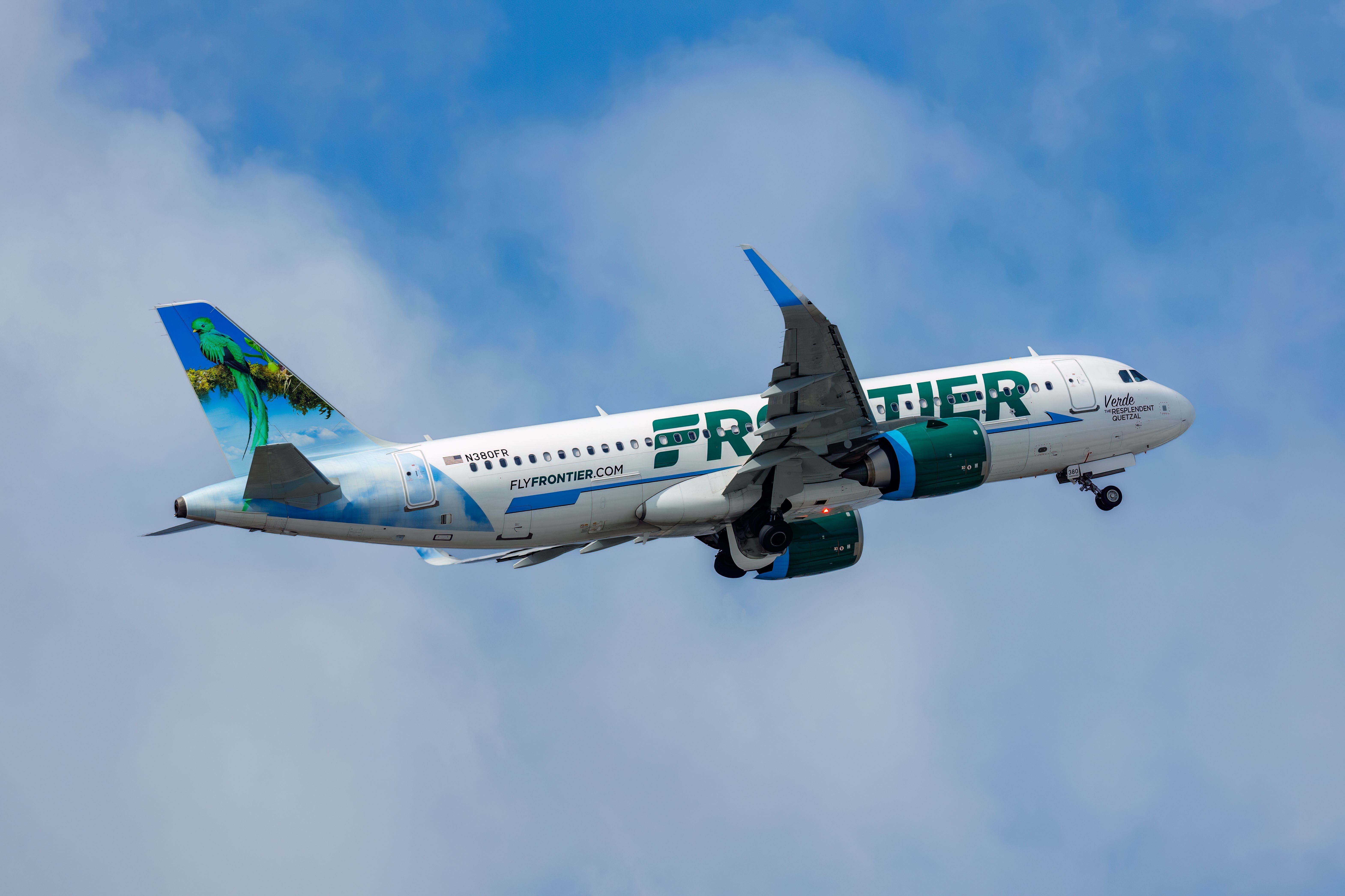 Frontier Airlines Airbus A320neo departing MCI shutterstock_2376421041-1