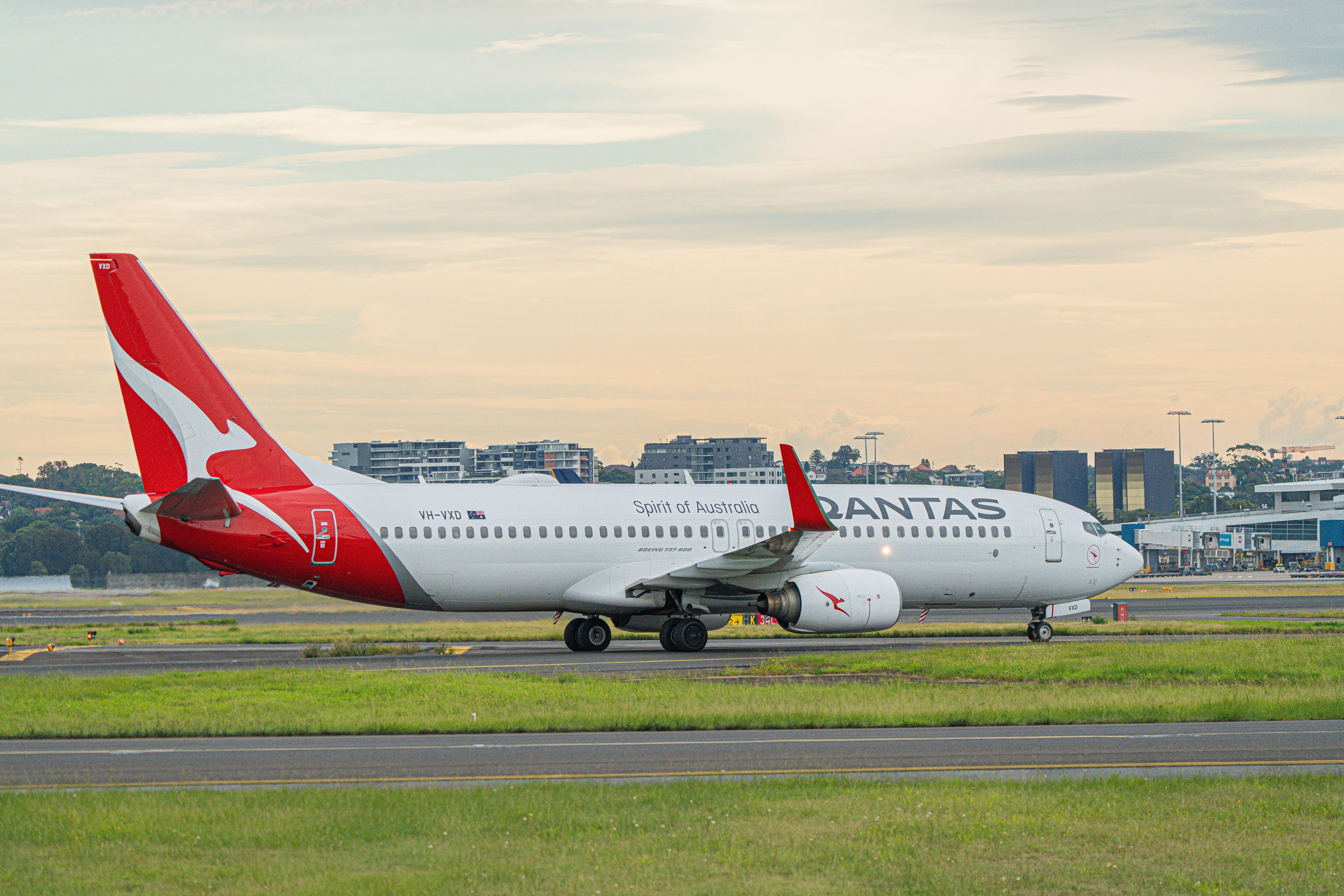 Qantas Boeing 737 Taxiing In Sydney
