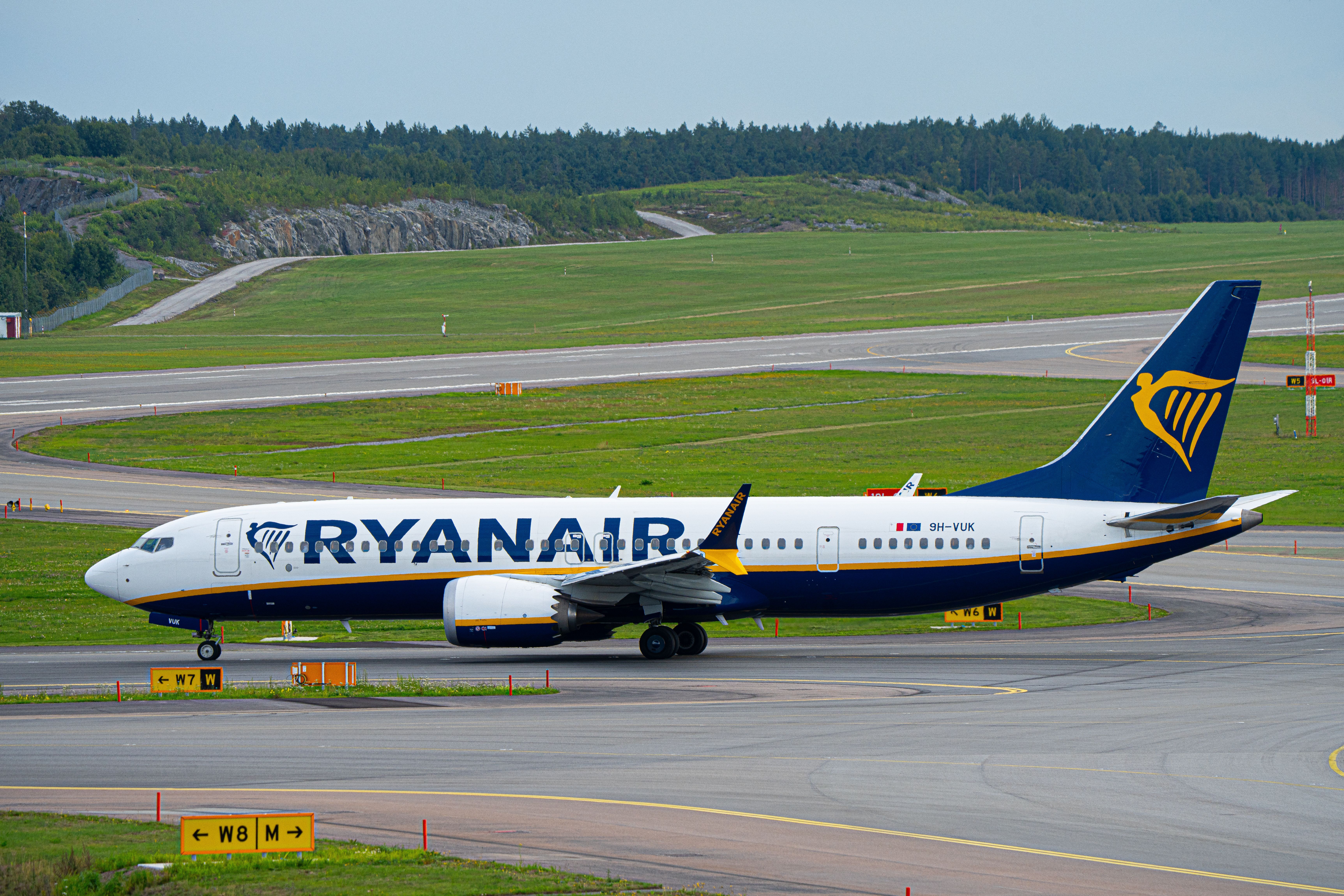 Ryanair Boeing 737 MAX Taxiing In Stockholm