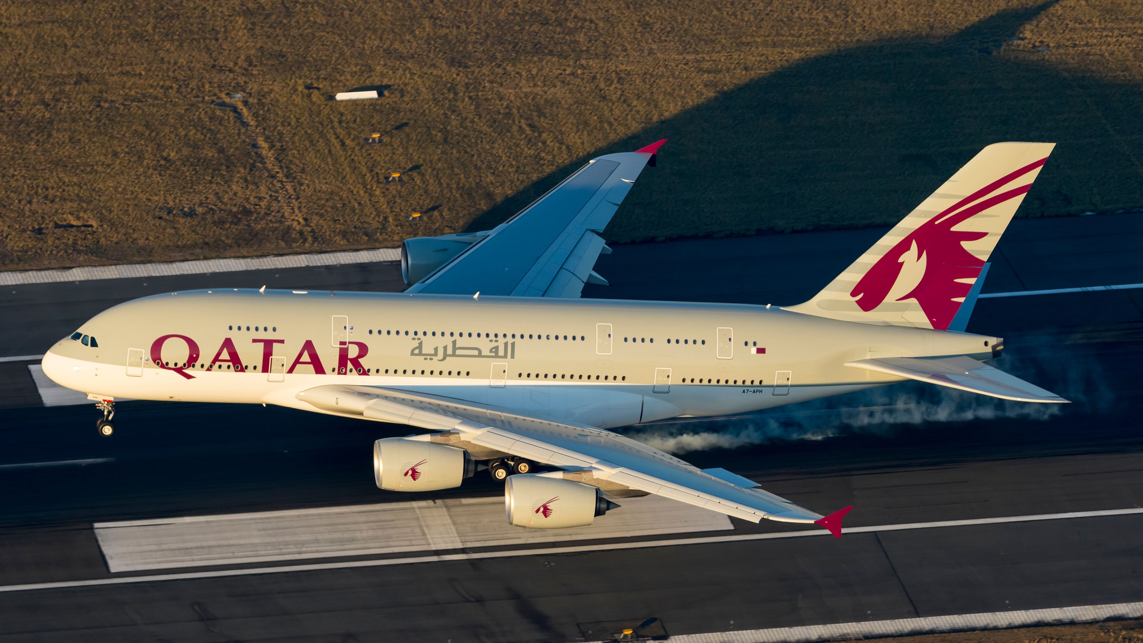 Qatar Airways Airbus A380 Landing In Sydney