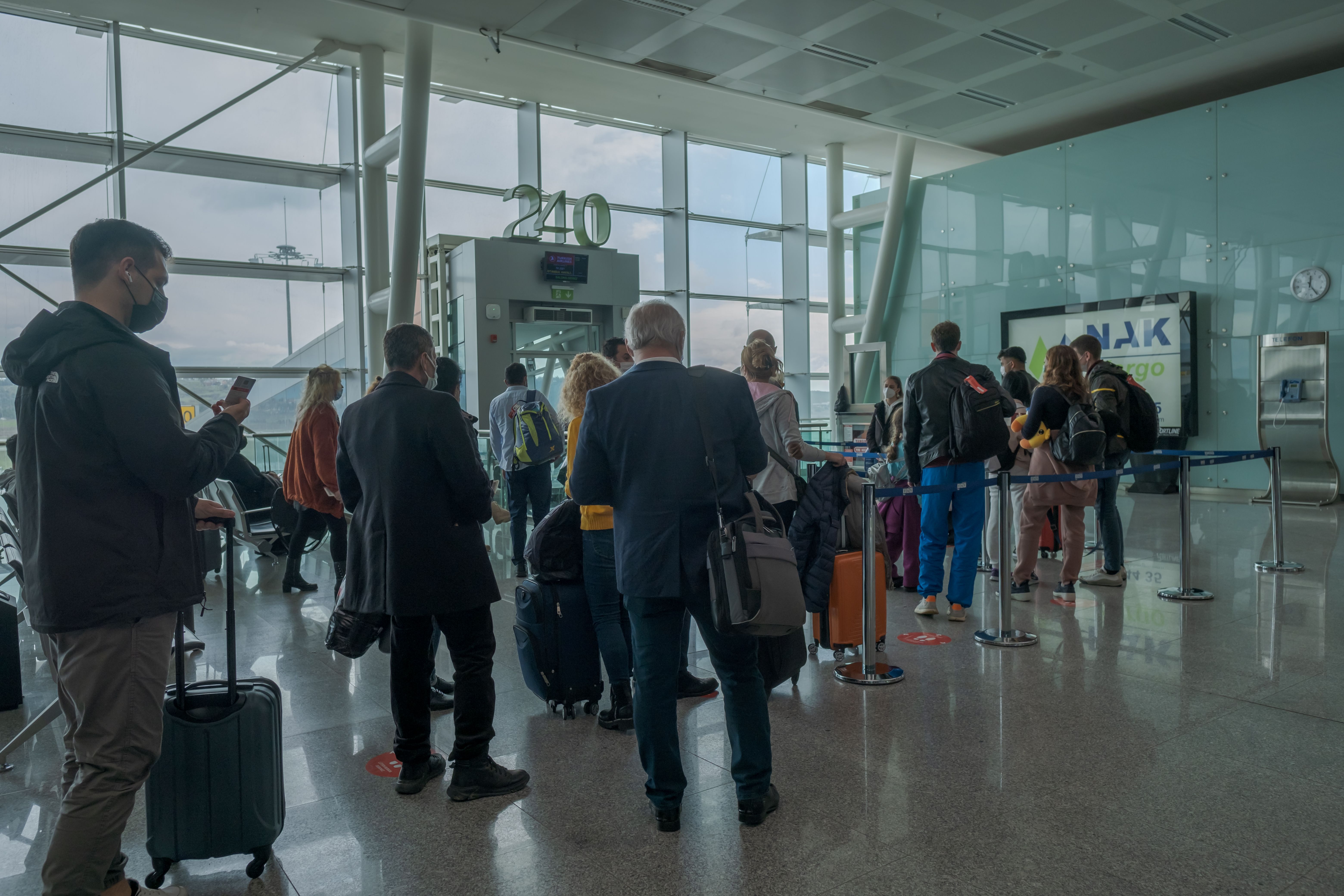 Crowded baording gate