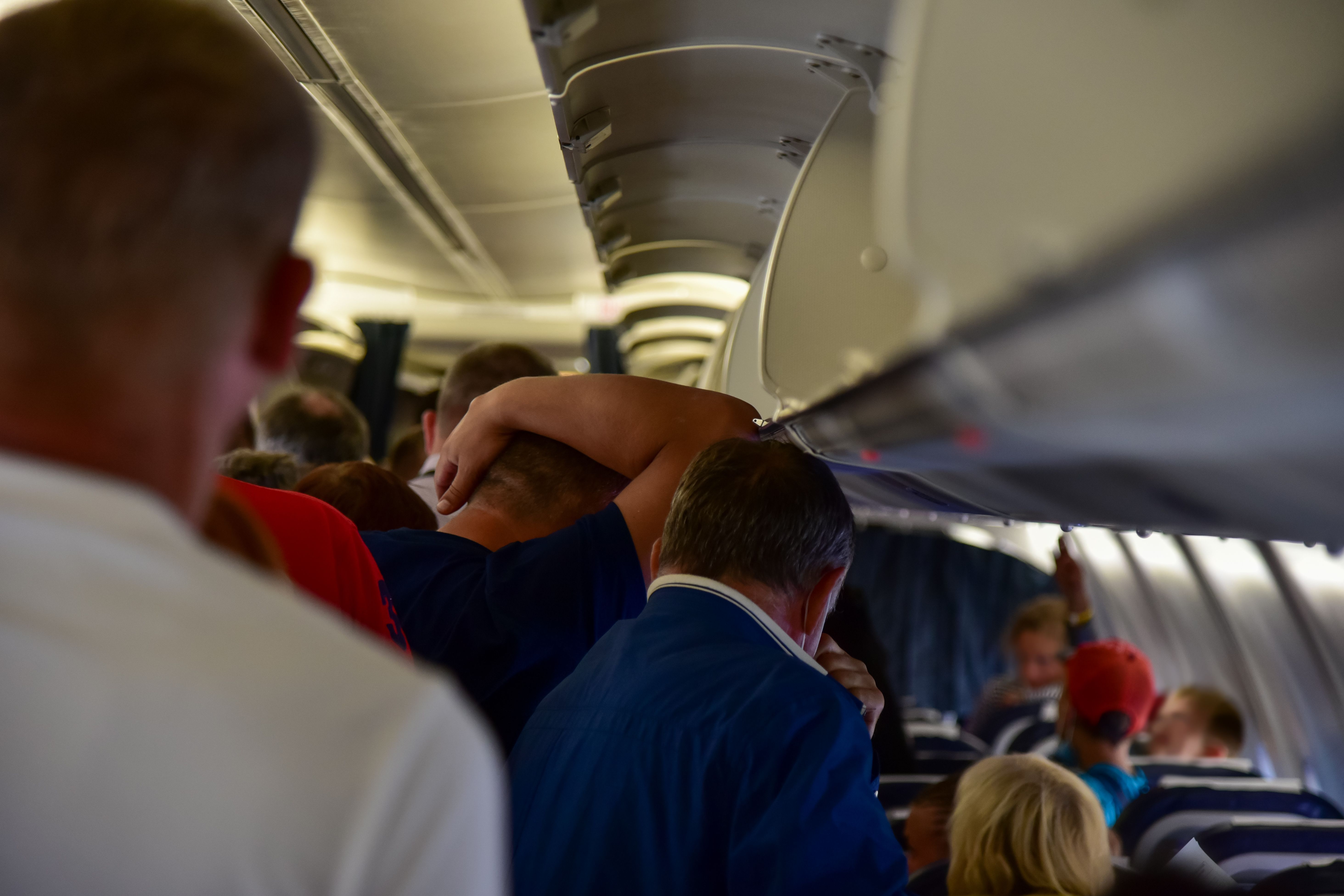 Passengers deplaning