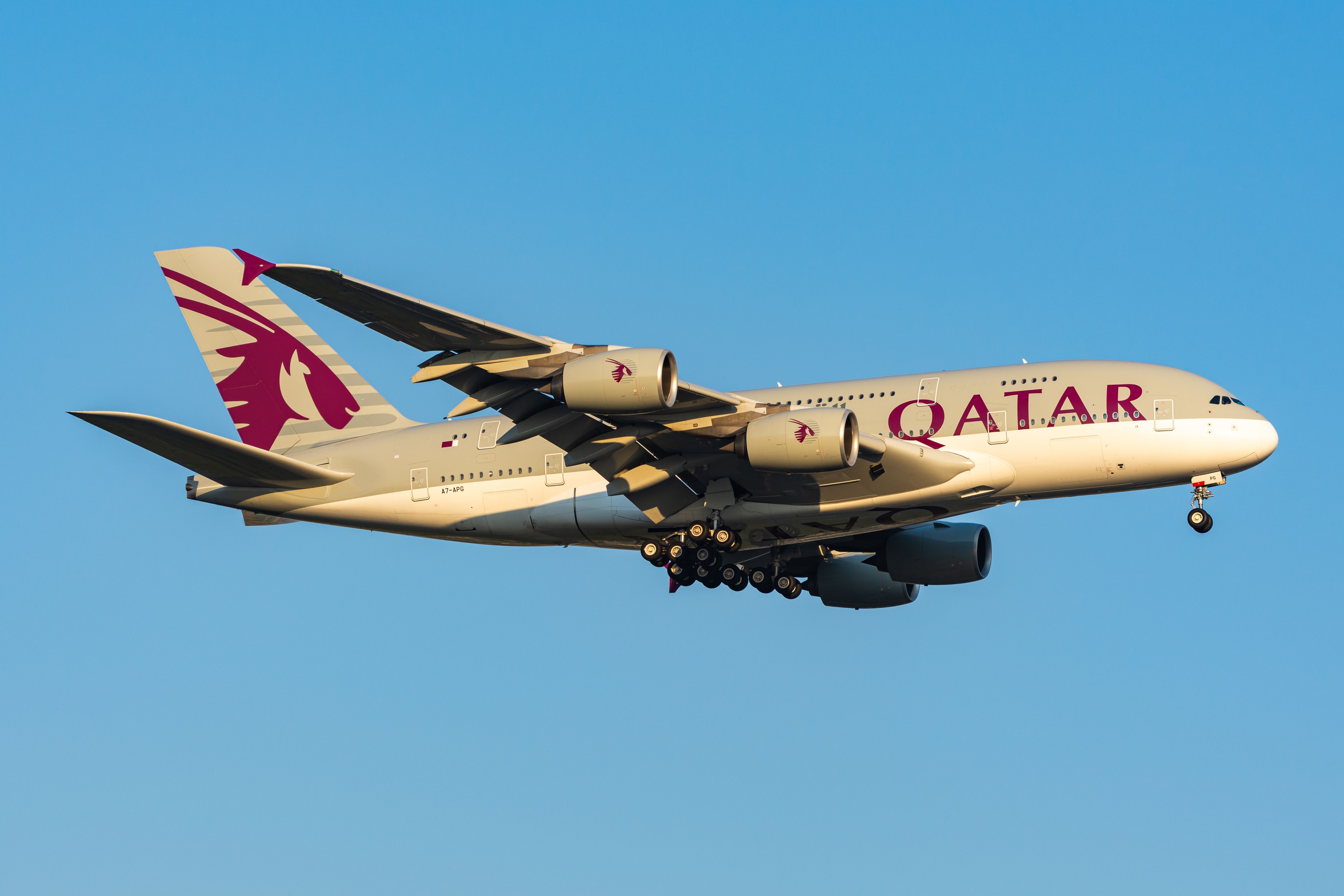 Qatar Airways Airbus A380 Landing In Bangkok