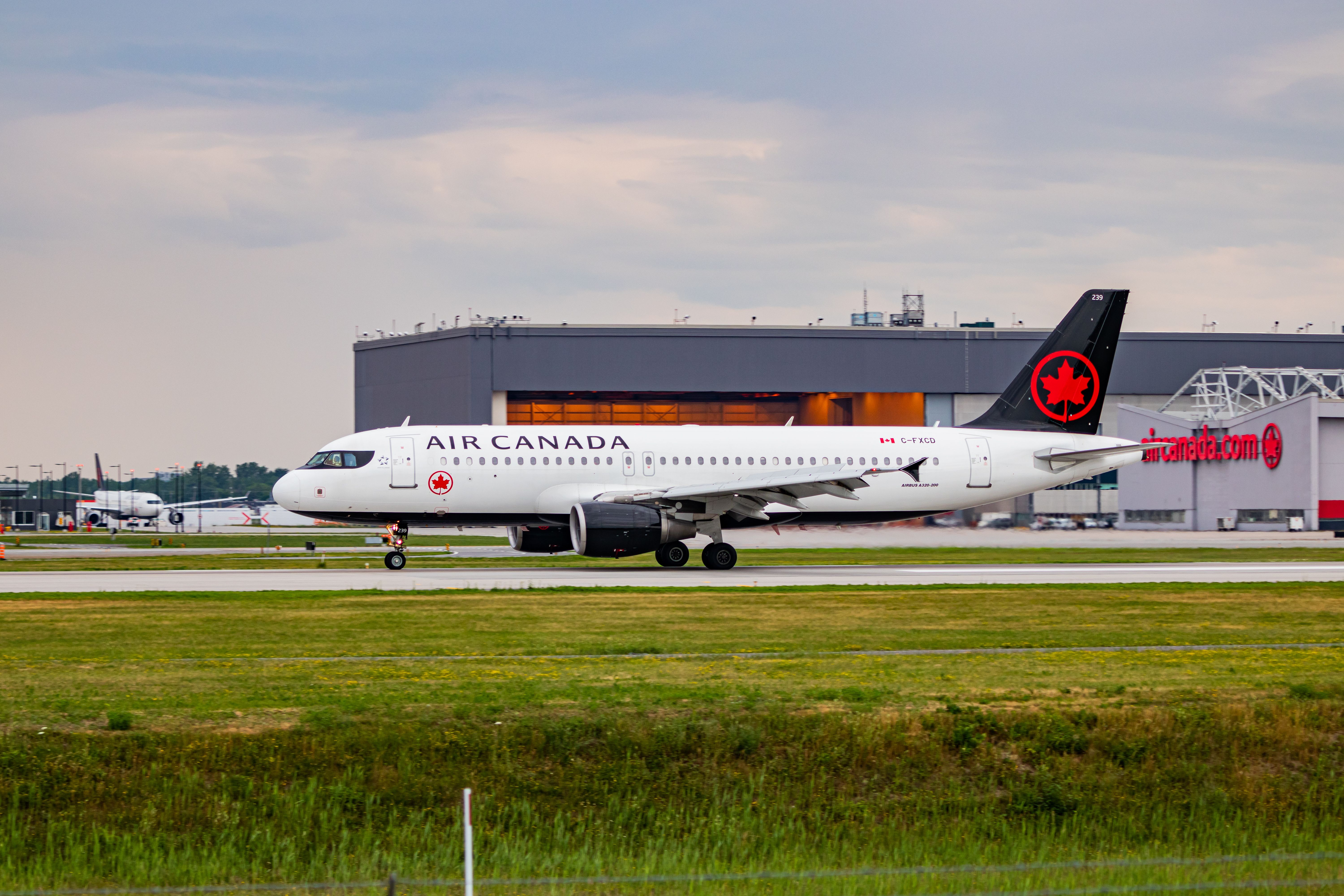 Air Canada Airbus A320 taxiing at Montreal International YUL shutterstock_1773561941