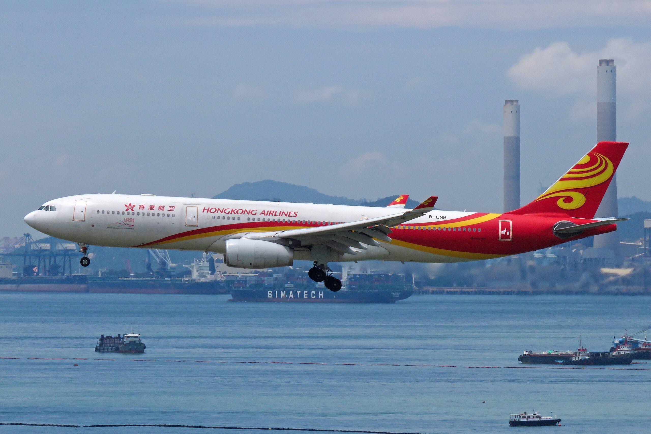 Hong Kong Airlines A330 Landing In Hong Kong