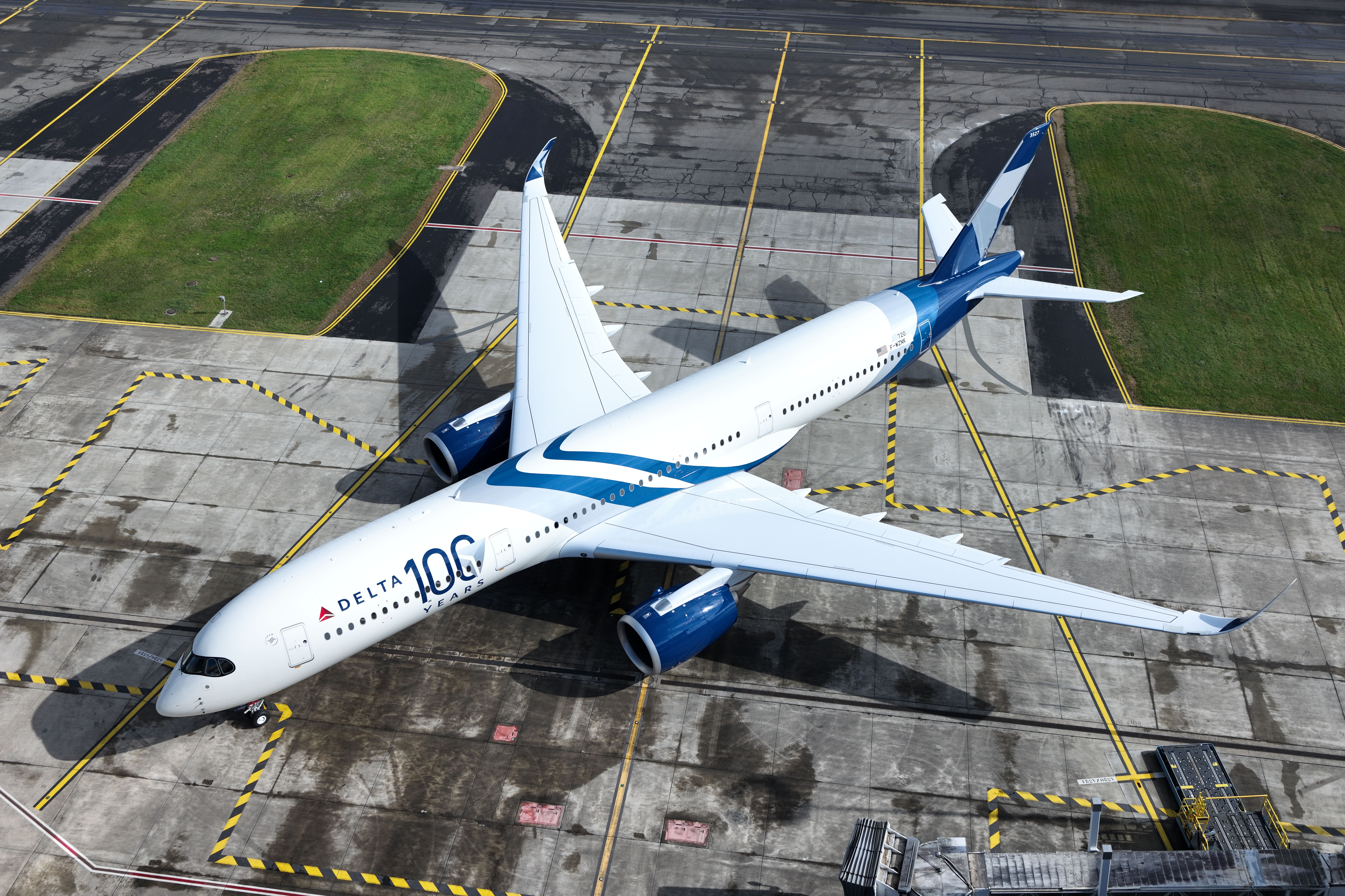 Delta Air Lines Centennial Airbus A350-900 on the ground