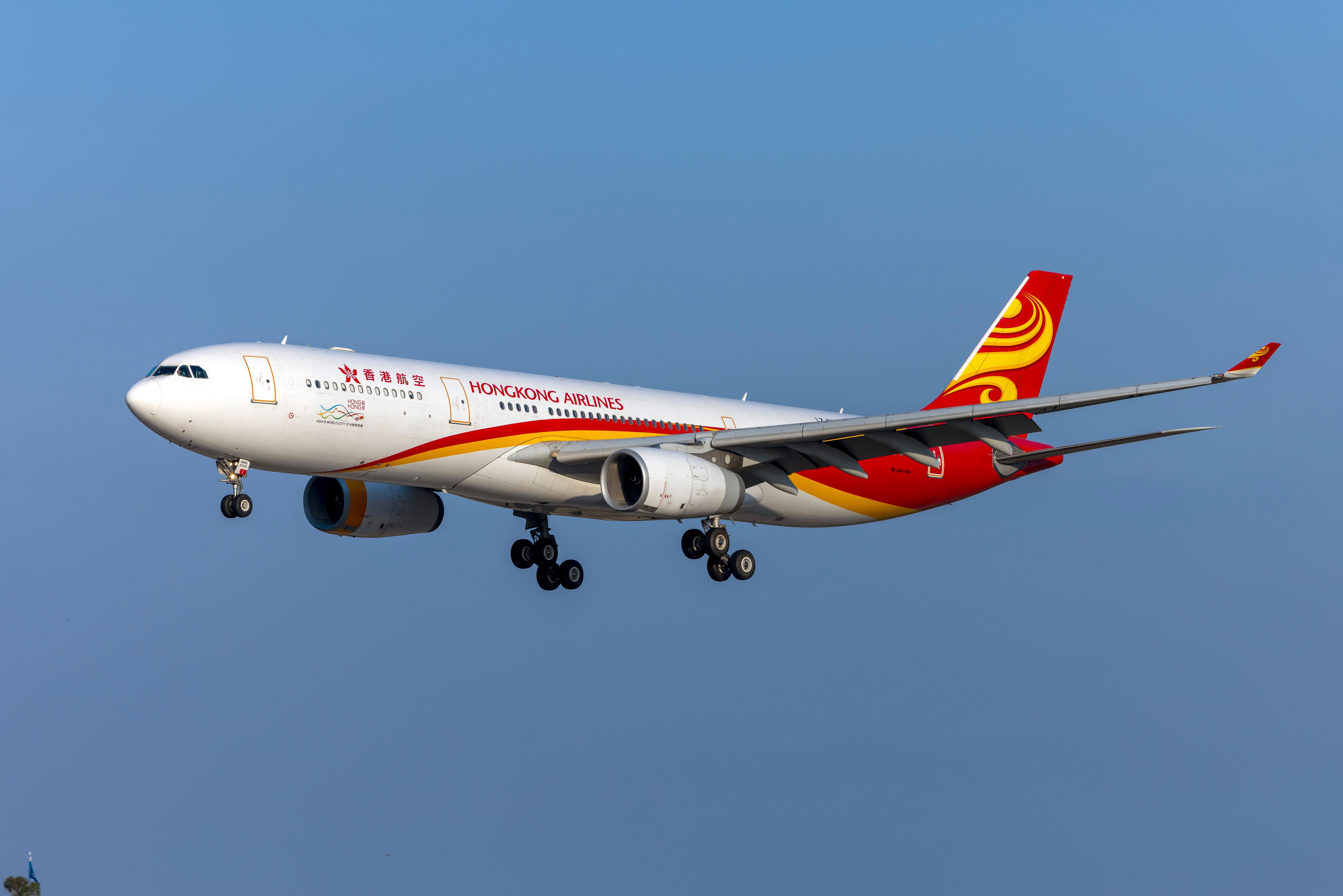 Hong Kong Airlines Airbus A330-300 landing at MLA shutterstock_2369173959