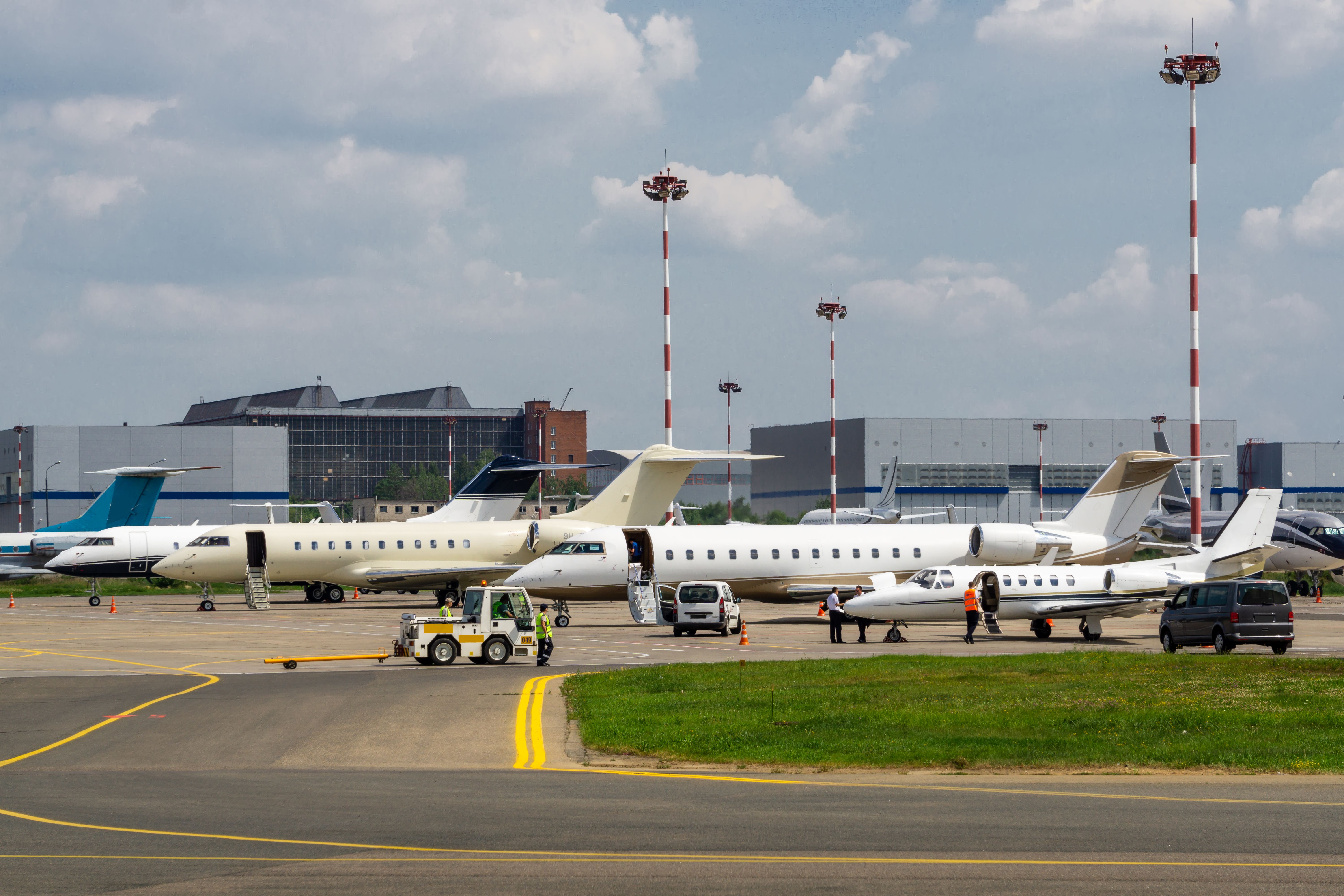 Private jets at Vnukovo Airport in Moscow