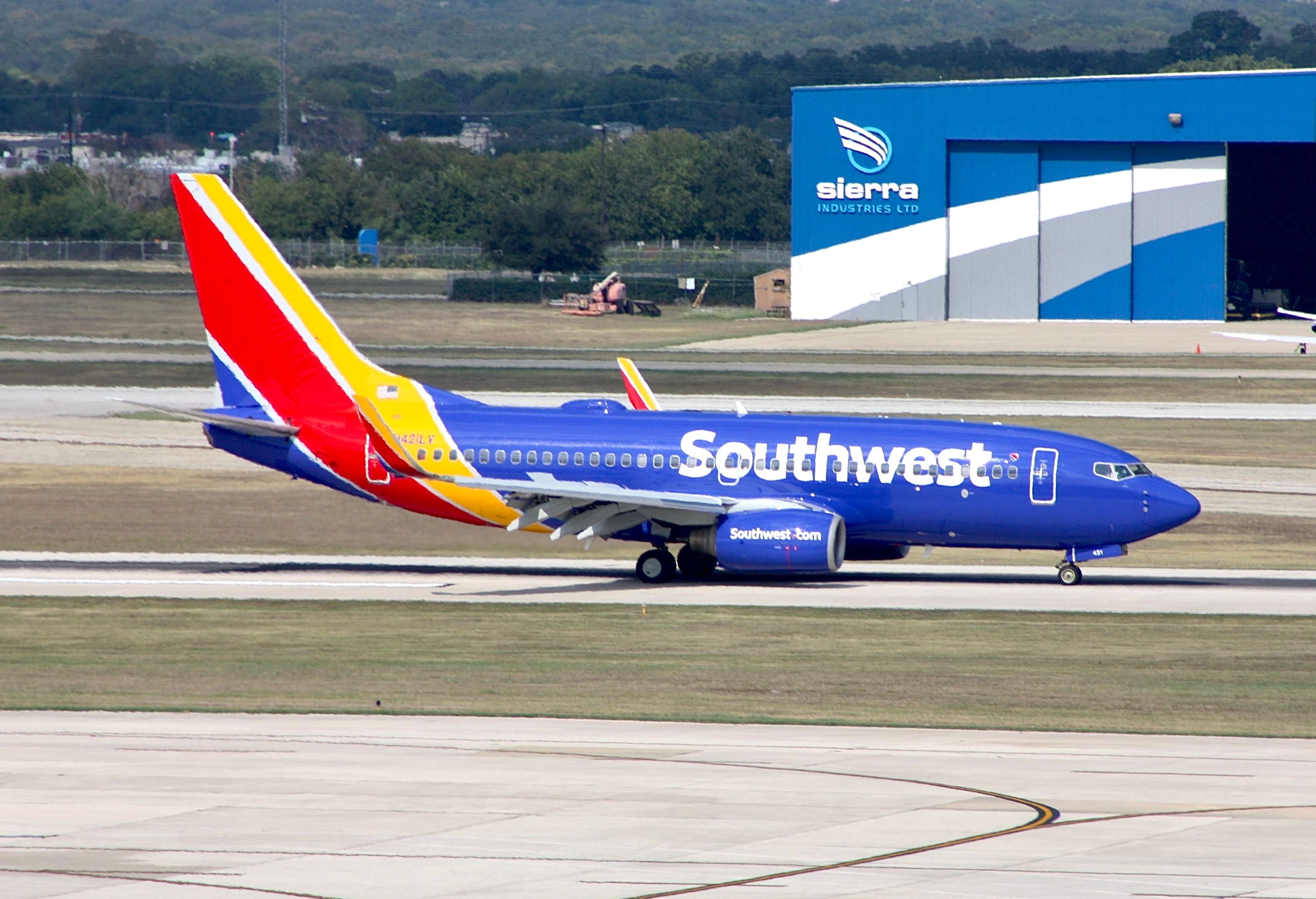 Southern West Aircraft Boeing 737-700 in Sat Shutterstock_2276353555