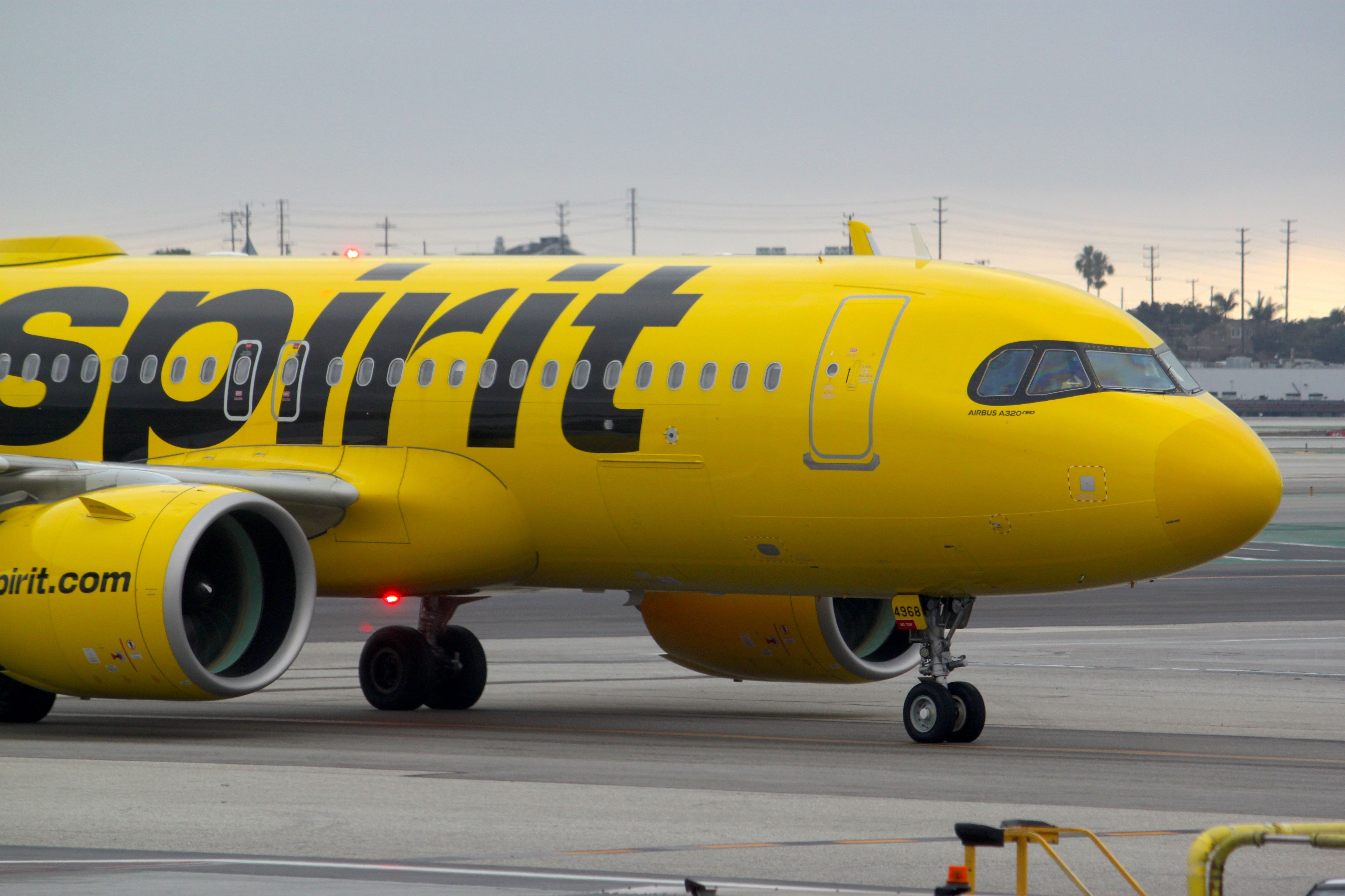 Spirit Airlines Airbus A320neo taxiing at Los Angeles International Airport LAX