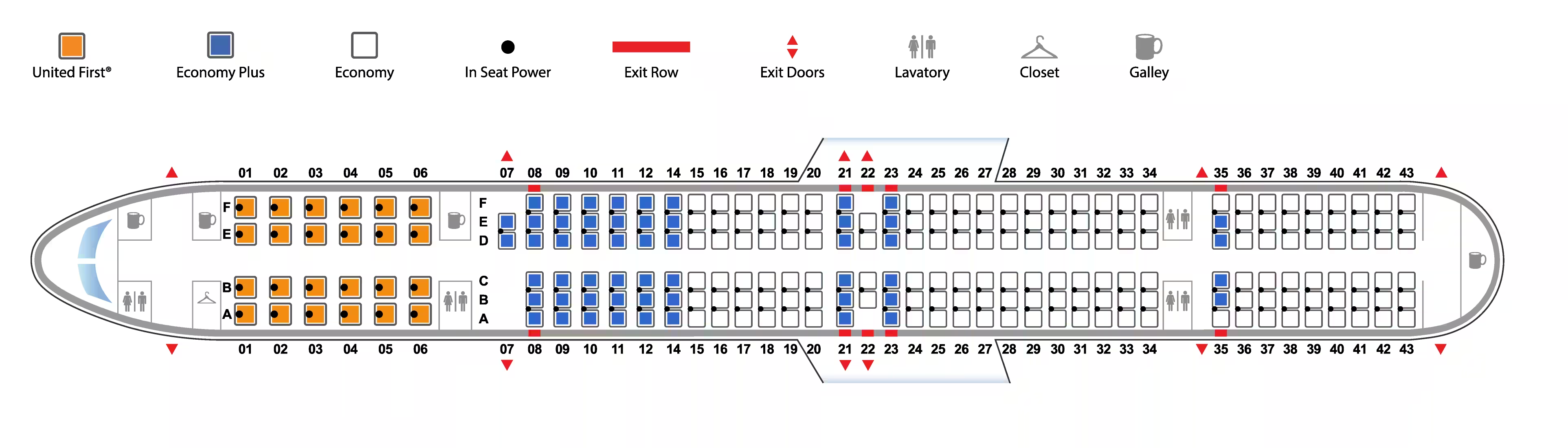 United 757-300 Seat Map