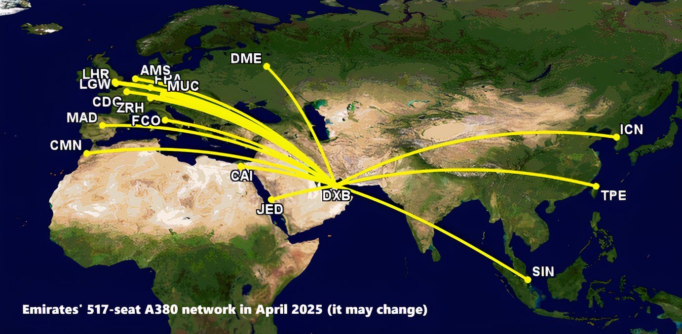 517座A380網絡於2025-1-1
