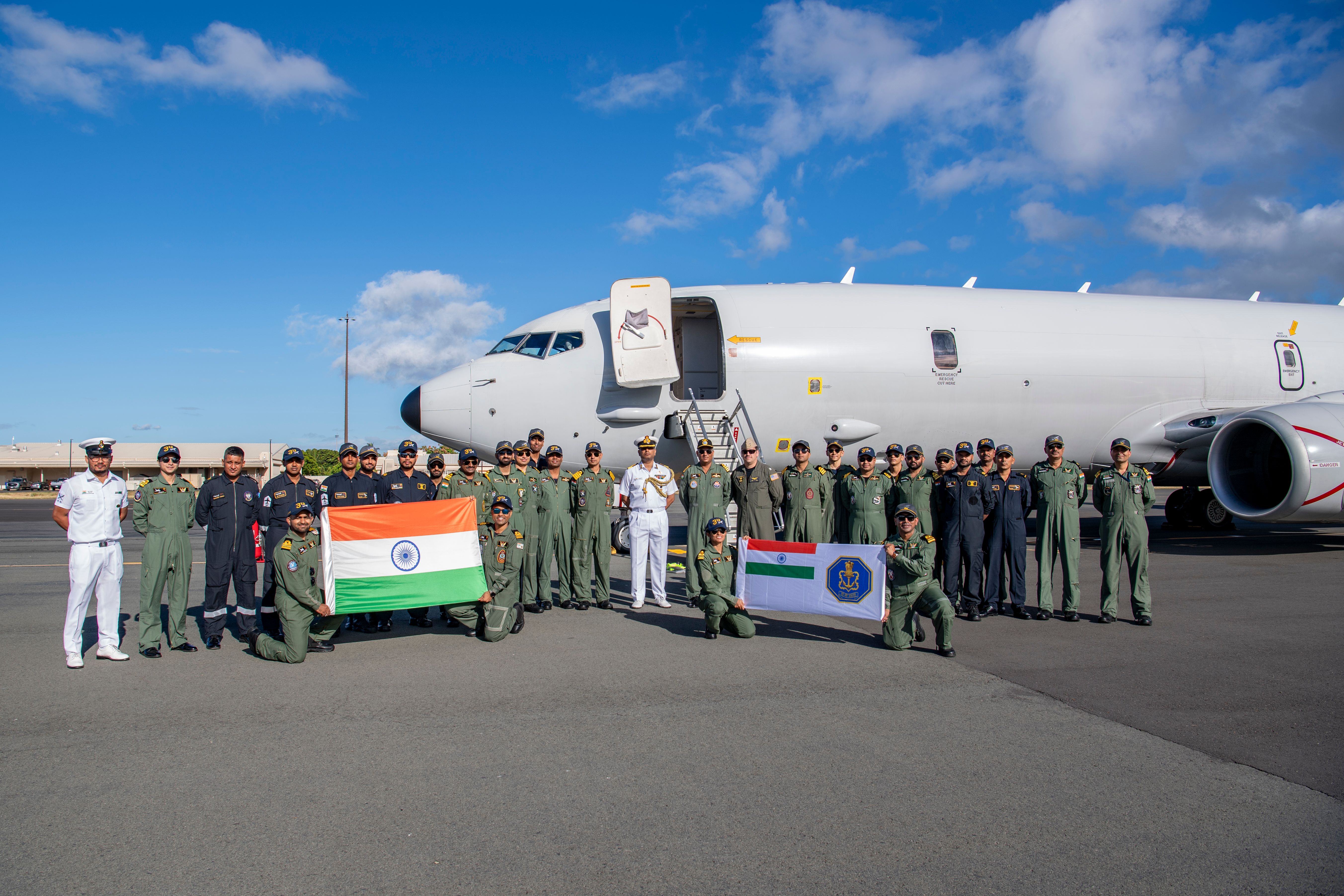 An Indian Navy P-8 and its crew landed at Joint Base Pearl Harbor-Hickam to participate in Exercise Rim of the Pacific (RIMPAC) 2024
