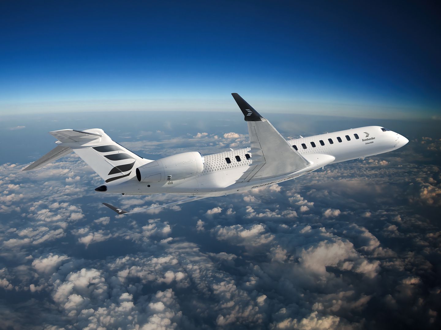 Bombardier Global 8000 on the trip