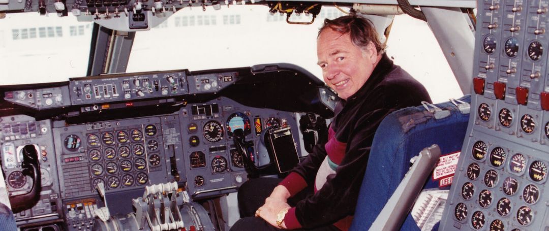 Connie Kalitta on the flight deck of one of his fleet's big birds.