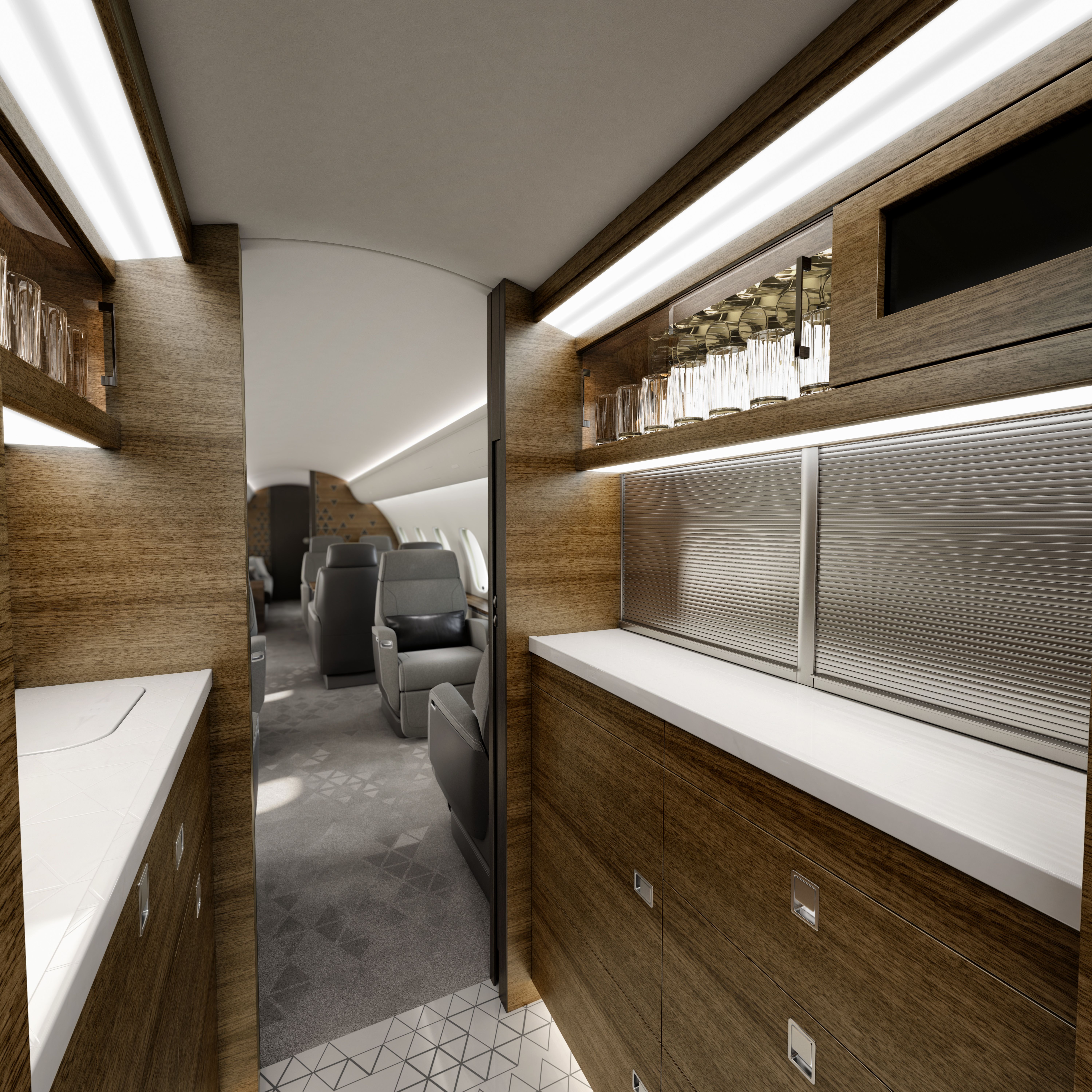 Global 5500 Interior Galley