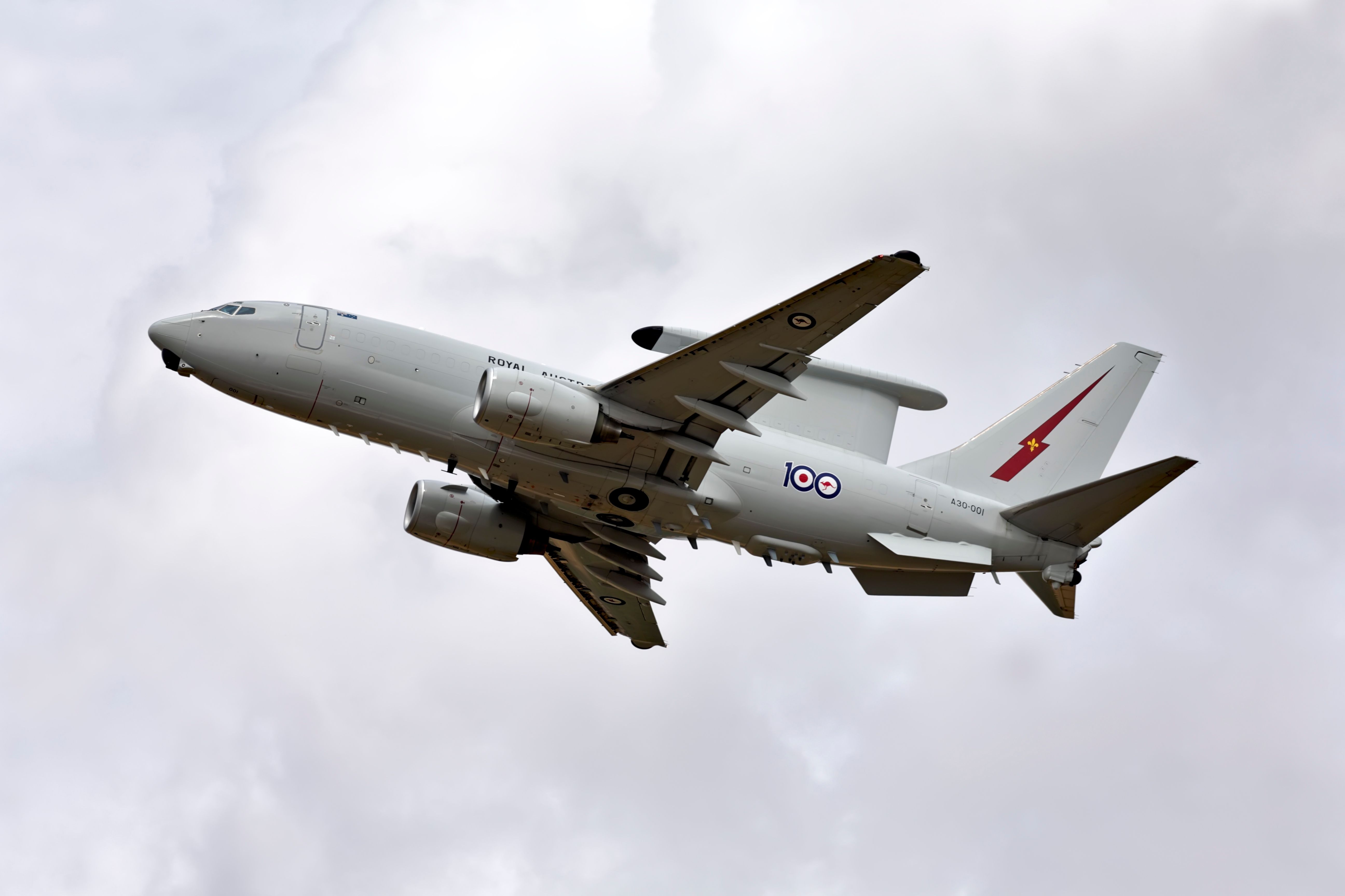A Royal Australian Air Force, Boeing E-7A Wedgetail Airborne Early Warning and Control System