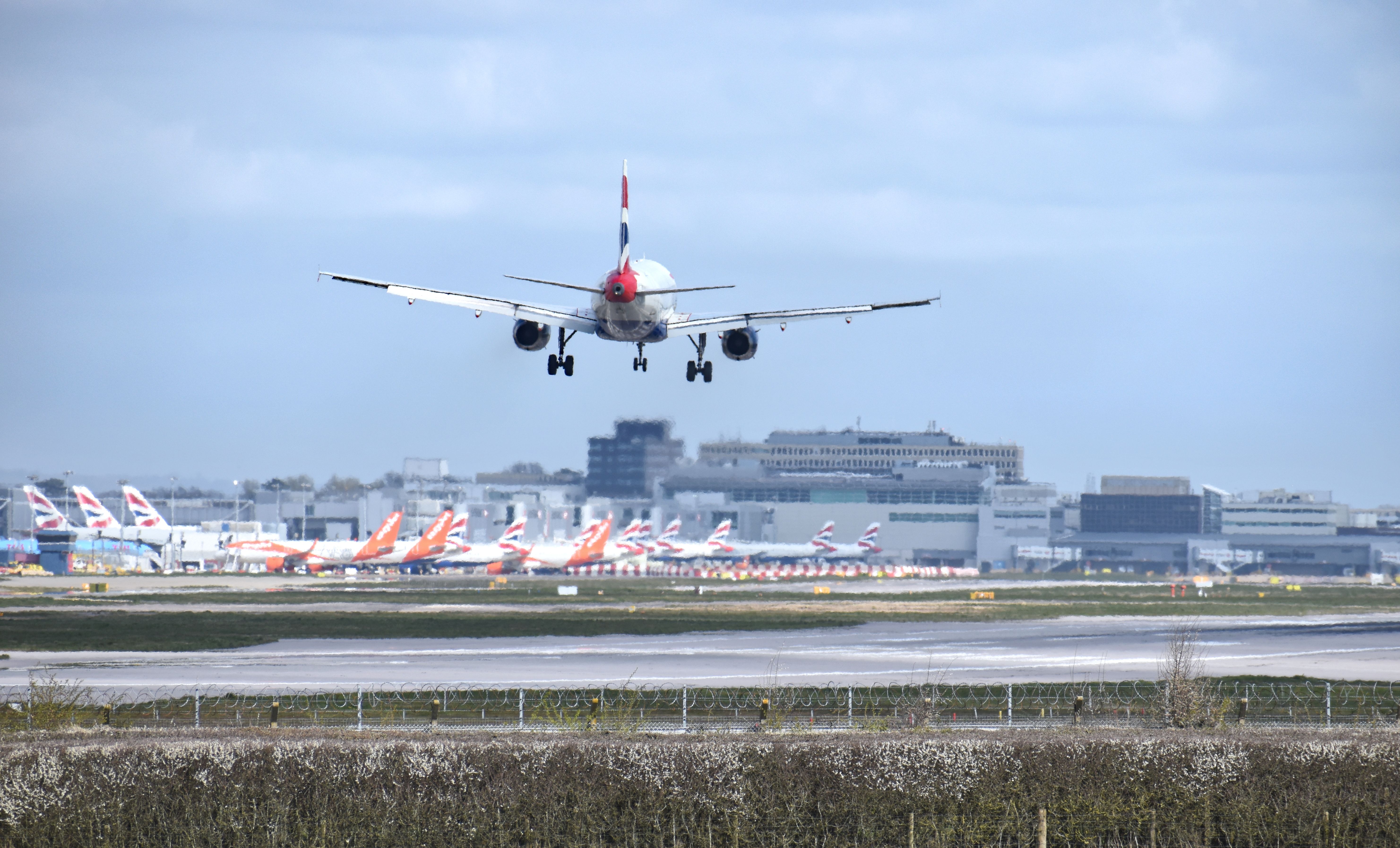 Ba A320 landing in Gatwick
