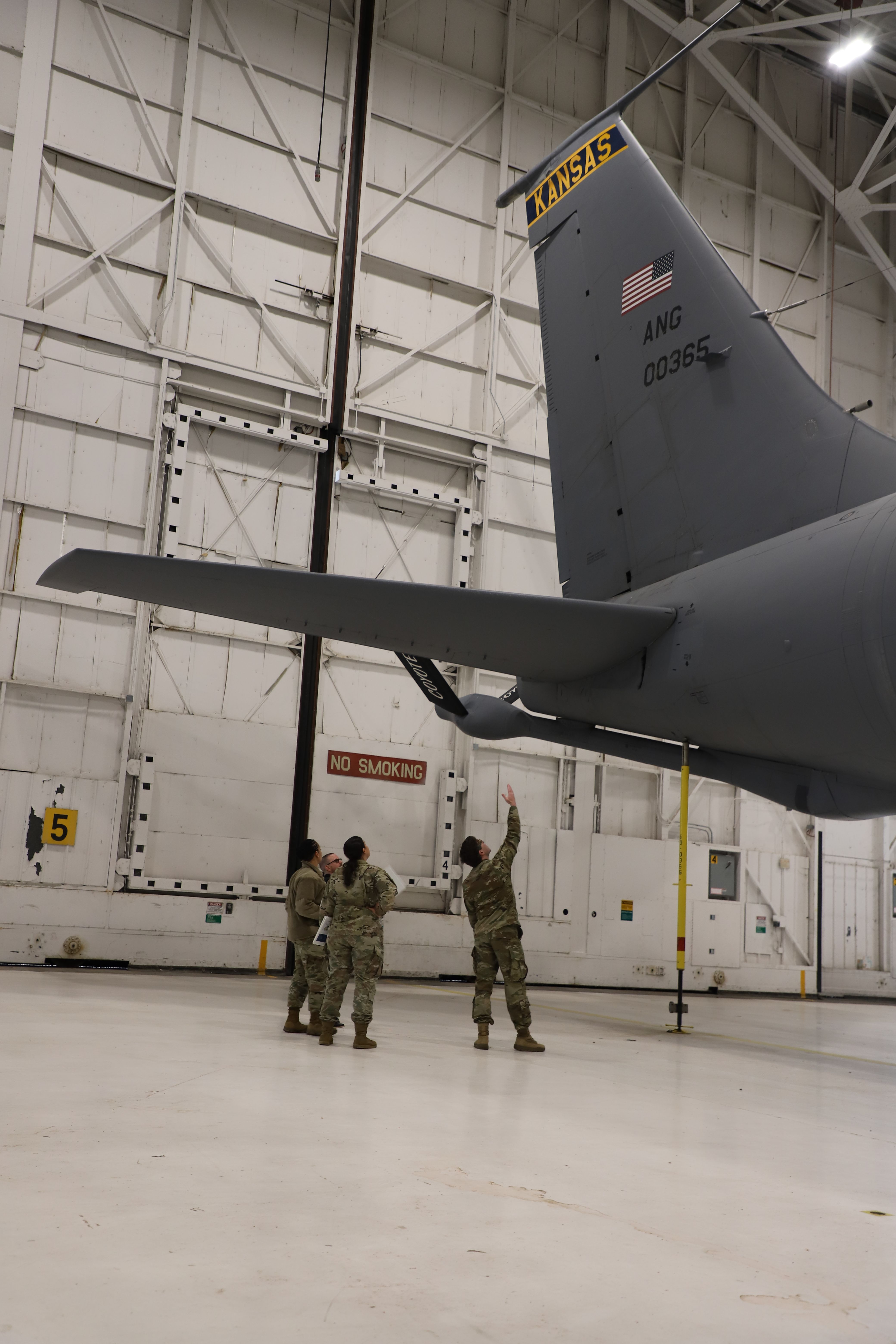 The nineteenth-air fuel wing of the KC-46a Pegasus Site Team, which consists of members of the National Guard Office and the actual air force at Field Air Guard, April 1, 2025