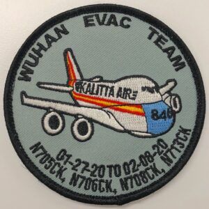 The crew of Kalitta Air created this patch that honors the efforts to bring #AmericansHome in quick succession from Wuhan, China.