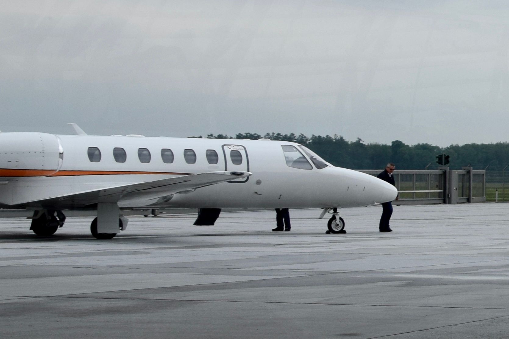 The Flying Bulls Cessna 560 Citation Encore 'OE-GDM' taxiing at Hangar 7, Salzburg Airport, Austria.