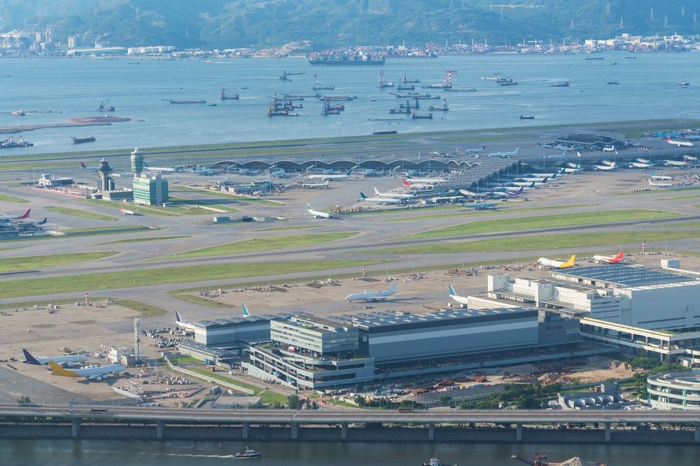 Aerial view of Hong Kong International Airport