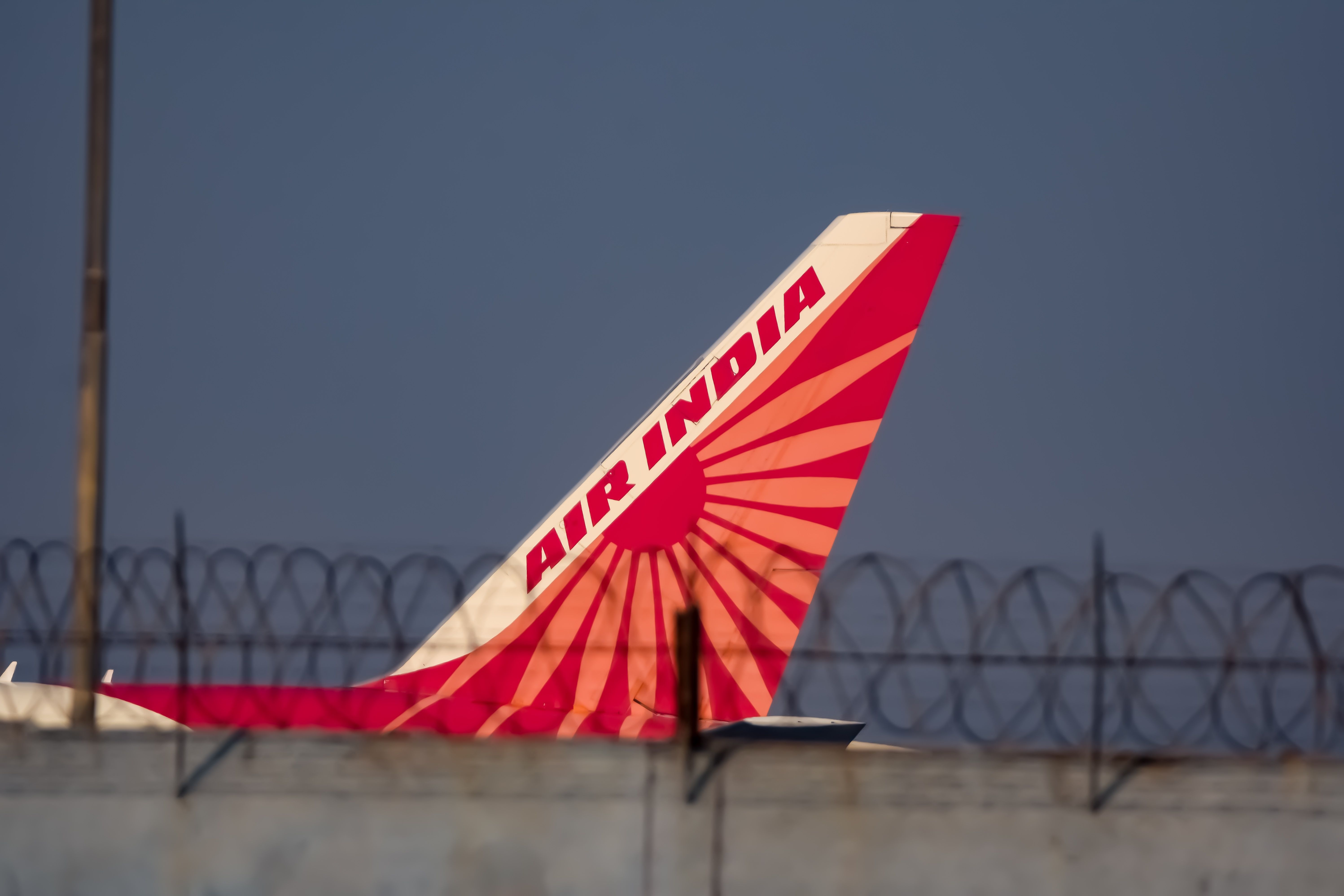 Air India tailfin at DEL shutterstock_2428707933