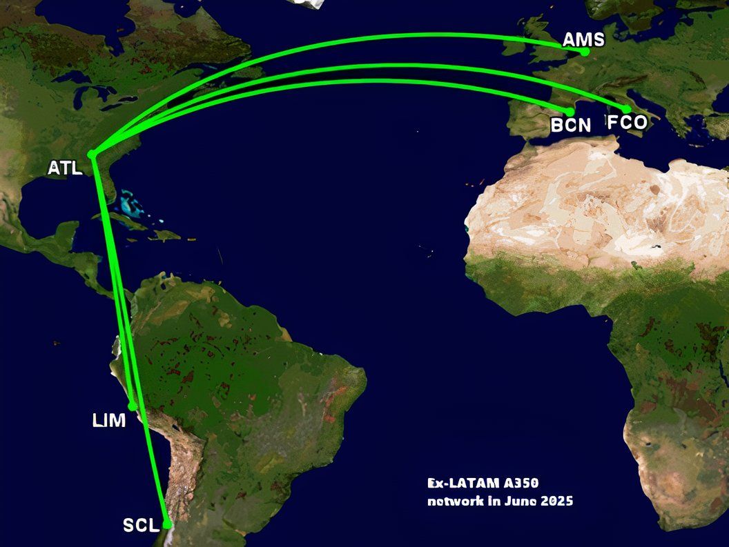 Delta's 339-seat A350 network June 2025-1