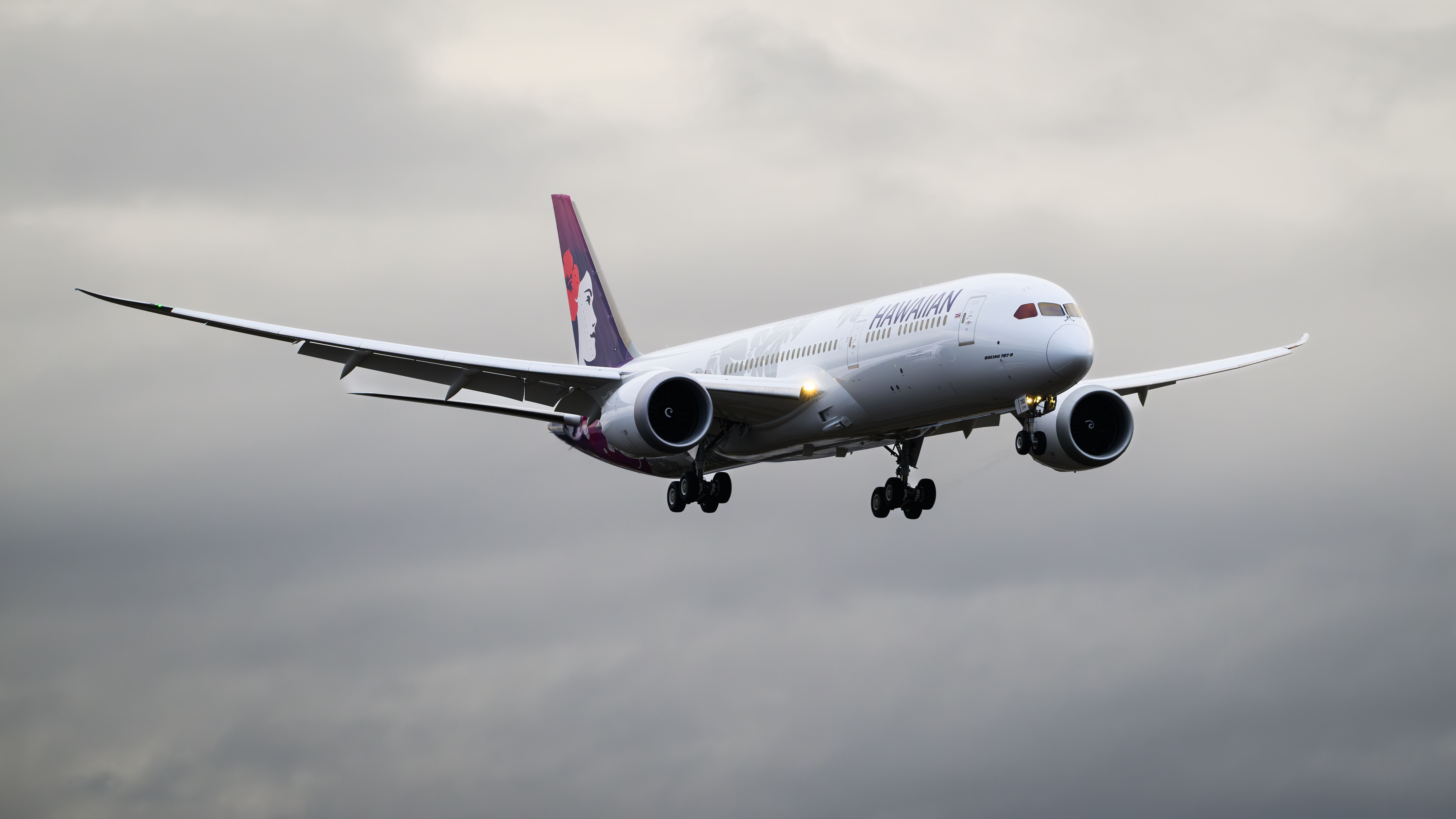 Hawaiian Airlines Boeing 787-9 landing shutterstock_2431445733