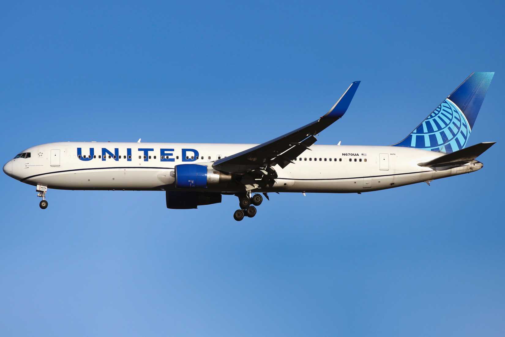 A United Airlines Boeing 767-300ER