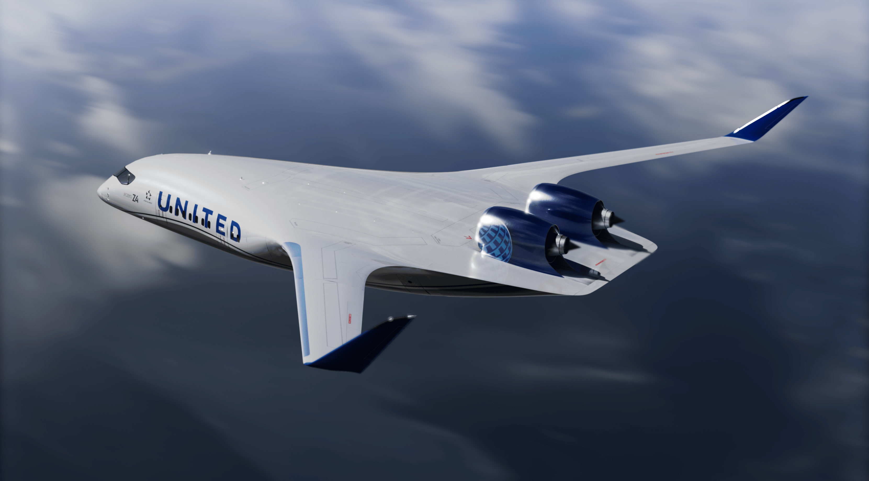 JetZero aircraft in United Airlines livery