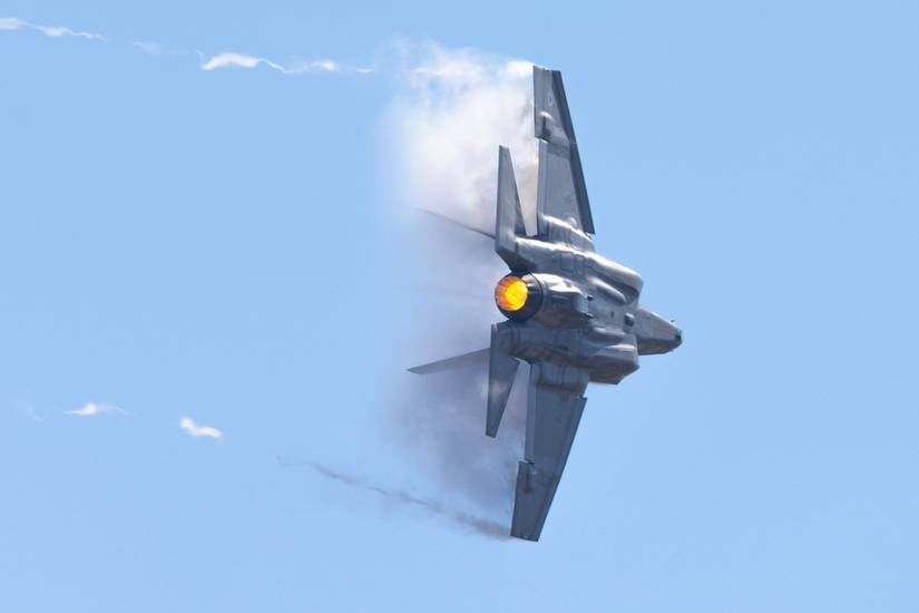 Very unusual close tail view of a F-35C Lightning II