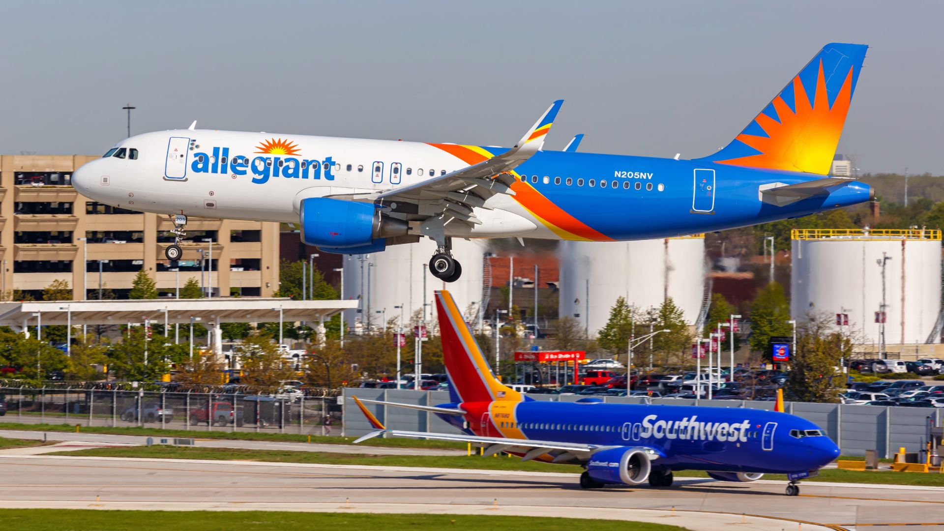 Allegiant Airlines Aircraft and Southwest Airlines aircraft 