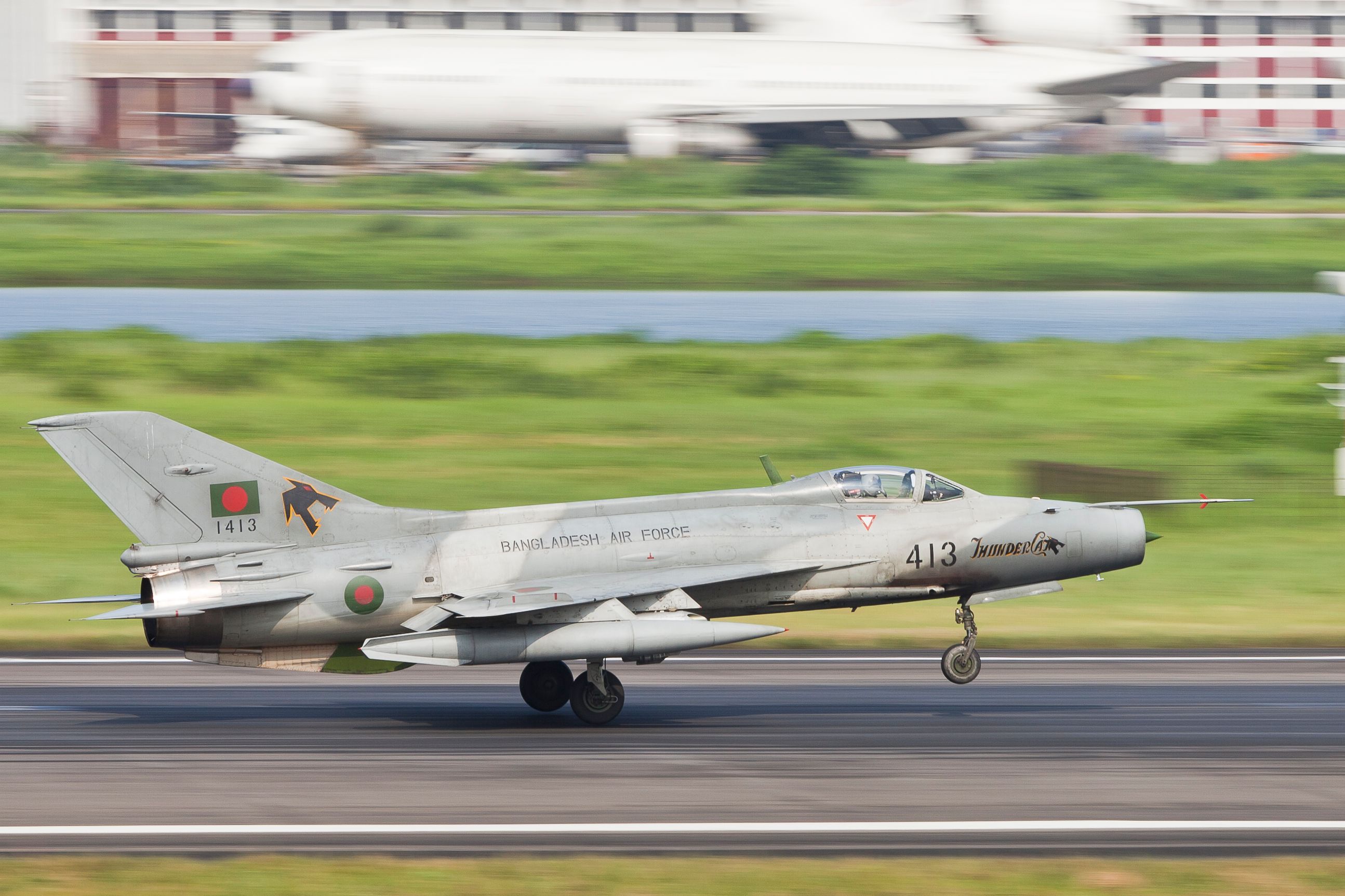 Bangladesh Air Force F-7 Landing