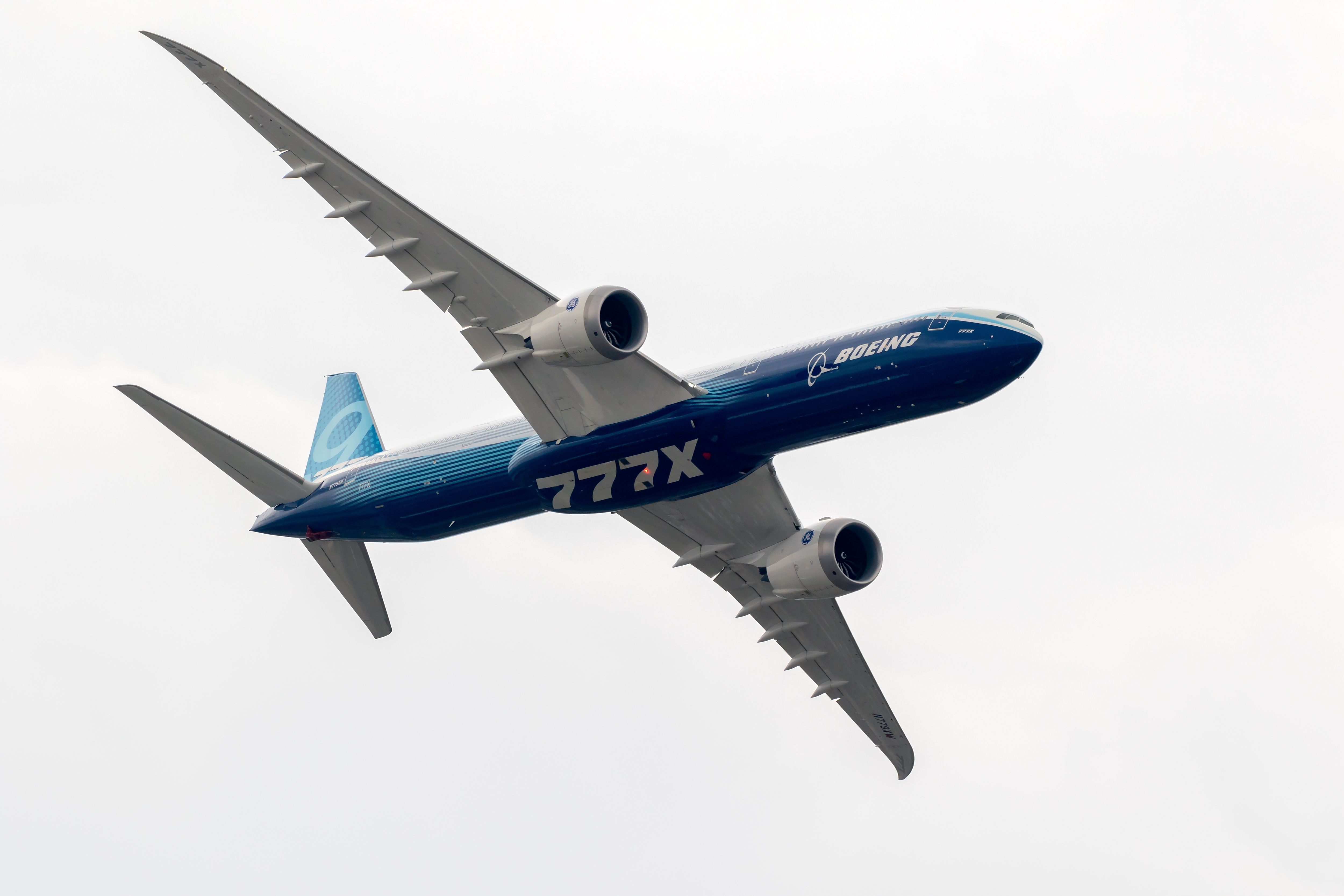Boeing 777X passenger plane at the Paris Air Show.
