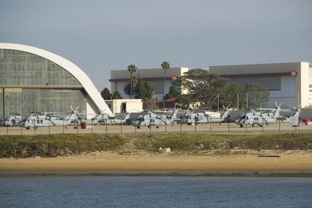 Helicopters (Sikorsky UH-60 Black Hawk) in Naval base Coronado