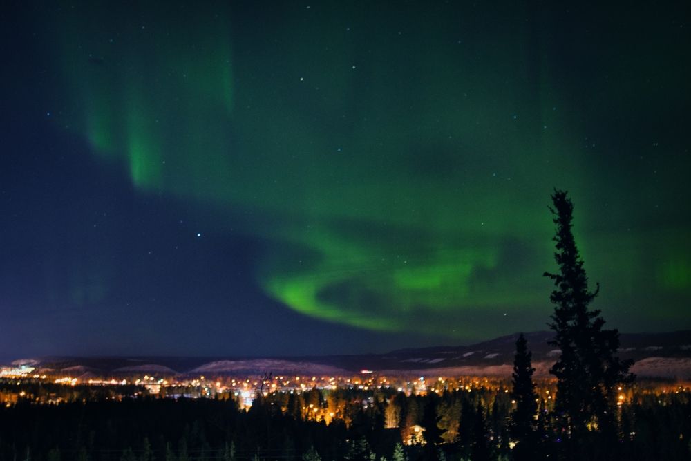 Northern lights over Whitehorse