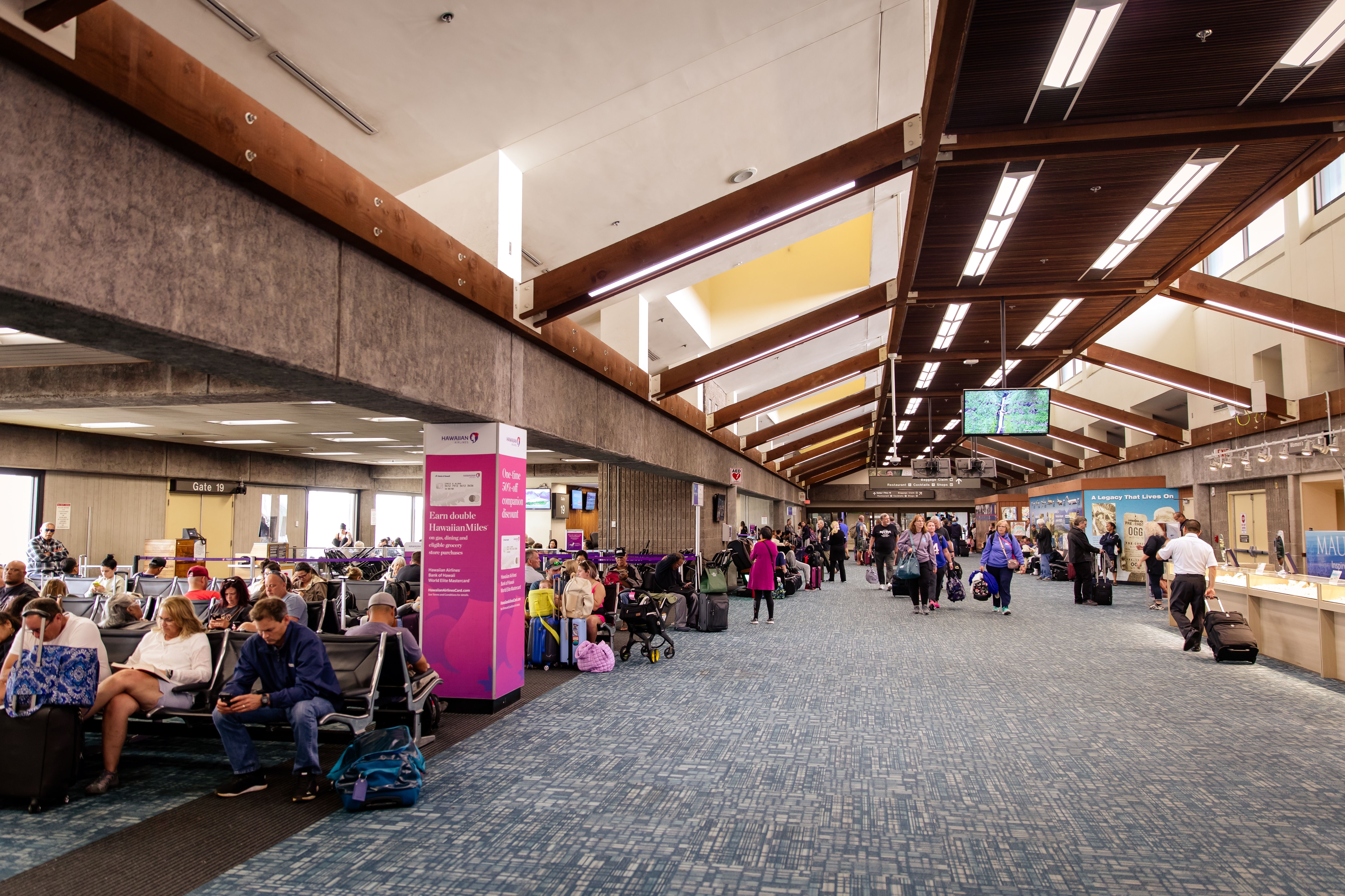 Passengers at the Maui Airport 