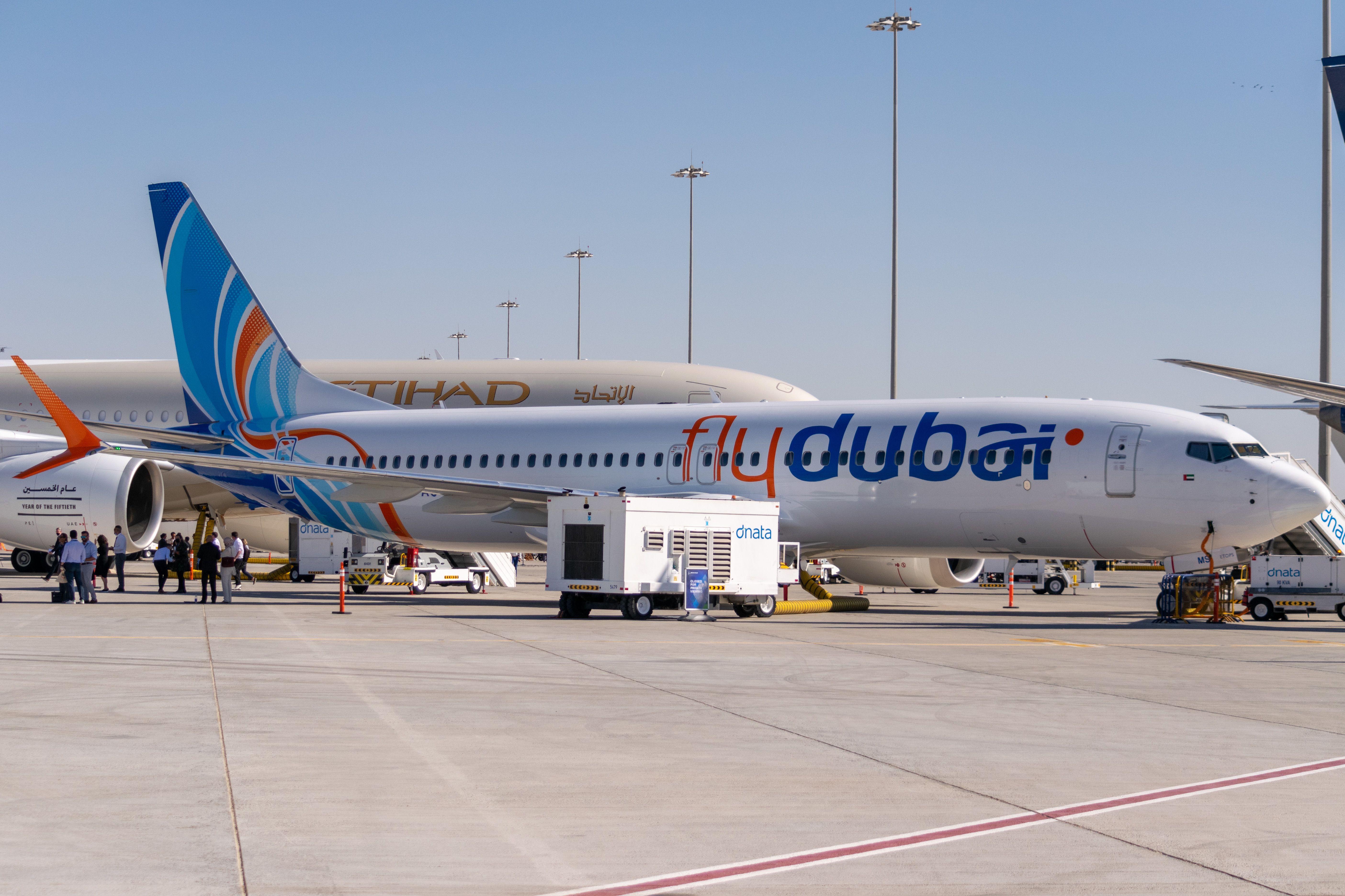 flydubai 737 Parked At Dubai Airshow