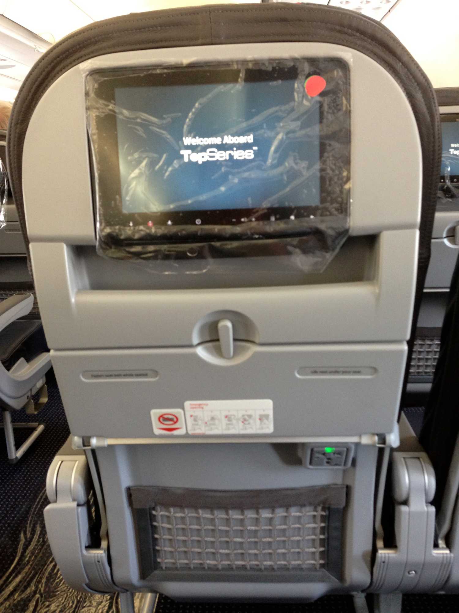 American Airlines A319 with Thales seatback screen.