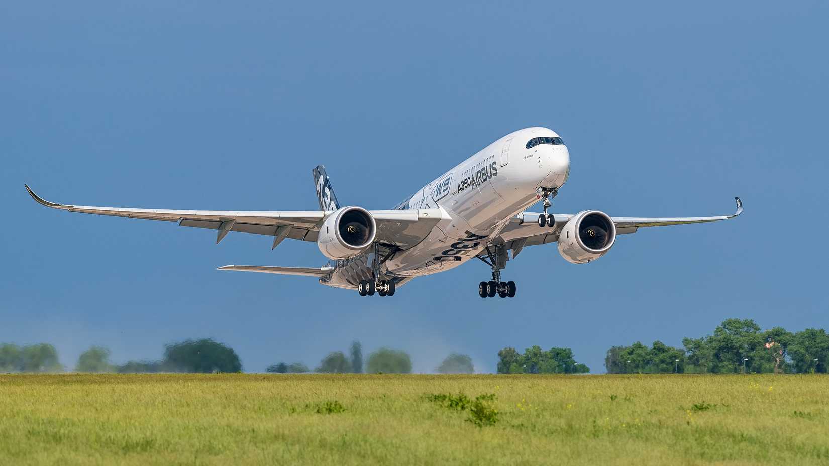 Airbus A350-941 (reg. F-WWCF, MSN 002) in Airbus promotional CFRP livery at ILA Berlin Air Show 2016.