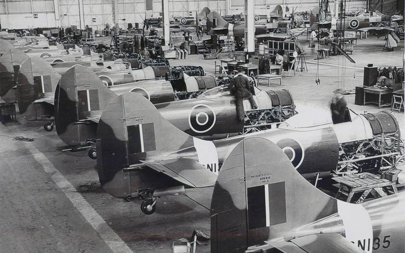 Hawker Tempest under production at Hawker Aircraft's primary production factory at Langley, 1945. BAE Systems Heritage