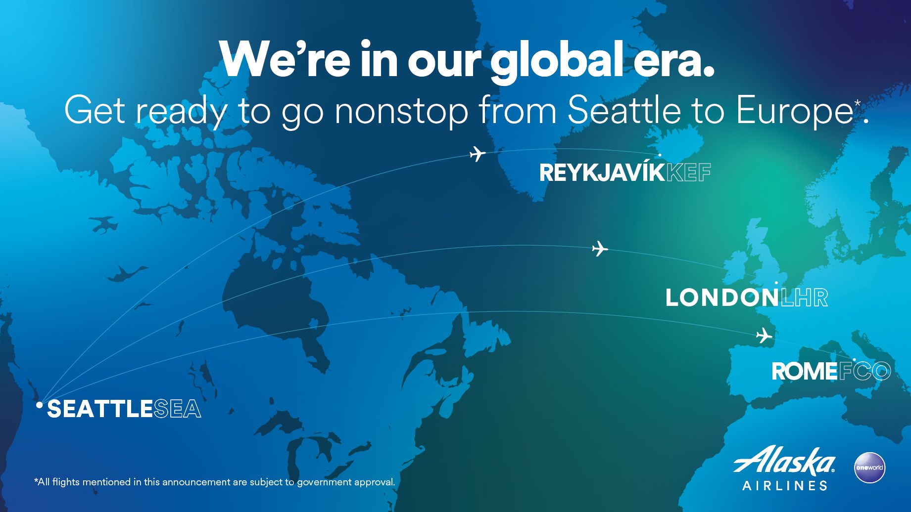 Alaska Airlines Transatlantic Map