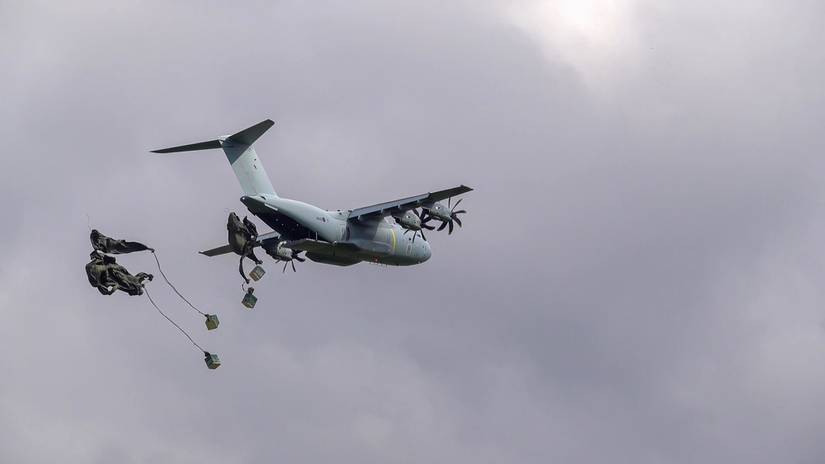 RAF Royal Air Force Airbus C.1 A400M Atlas military cargo plane