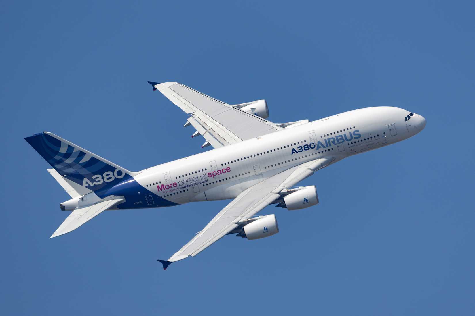 Airbus A380-841 large four engined commercial airliner aircraft F-WWDD