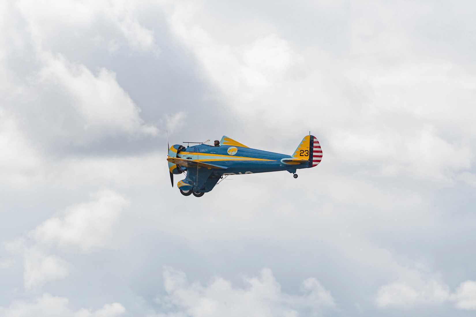 Boeing P-26 Peashooter on display during Planes of Fame Air Show in Chino Airport.