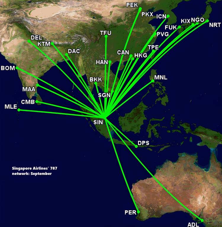 SQ 787-10 network September 2025